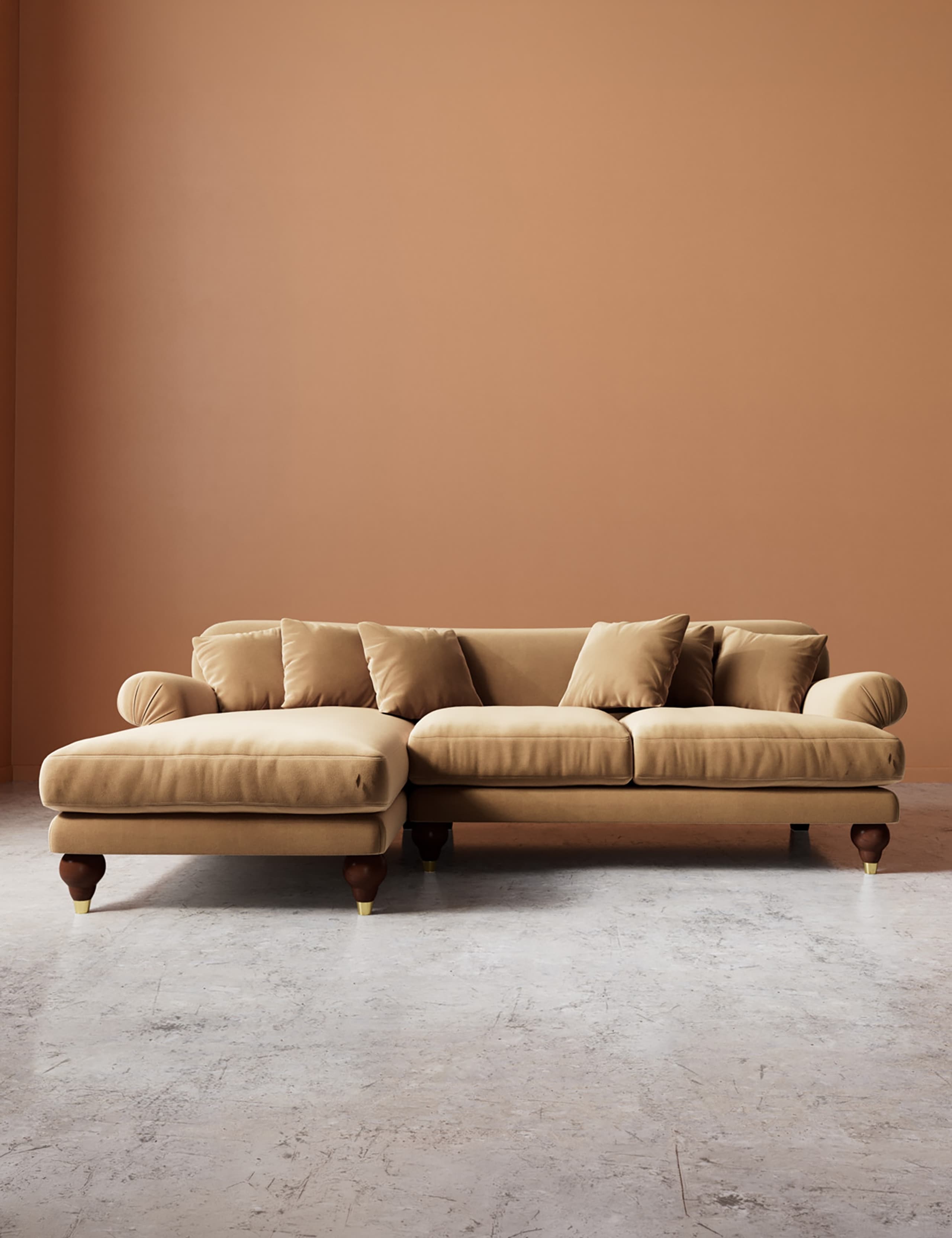 Willows Easy Velvet Left Corner Sofa
