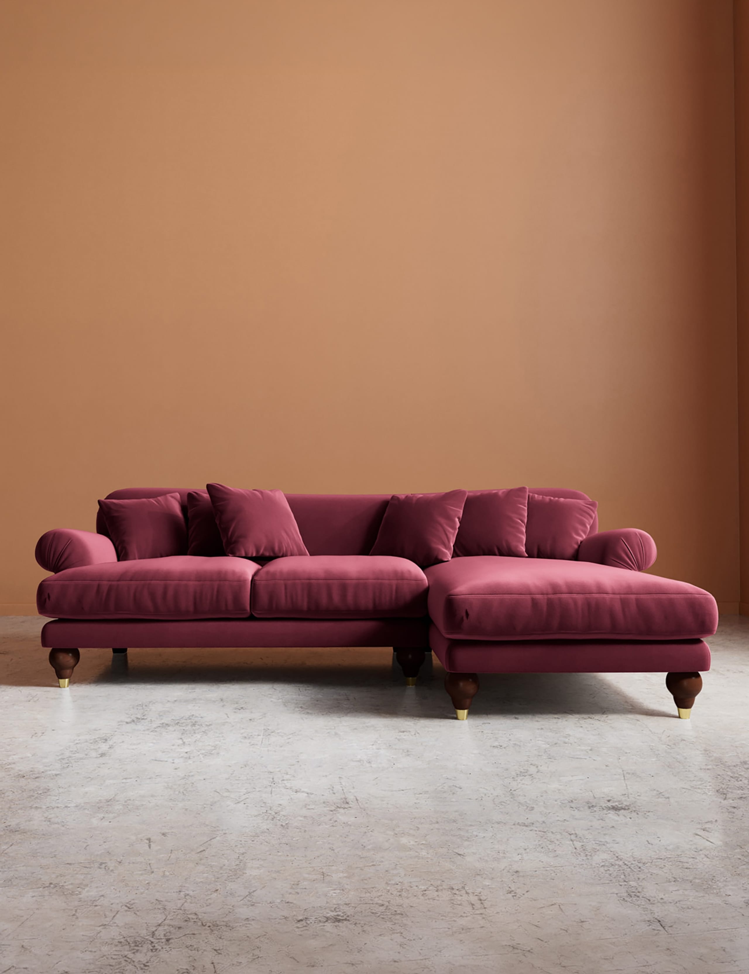 Willows Easy Velvet Right Corner Sofa