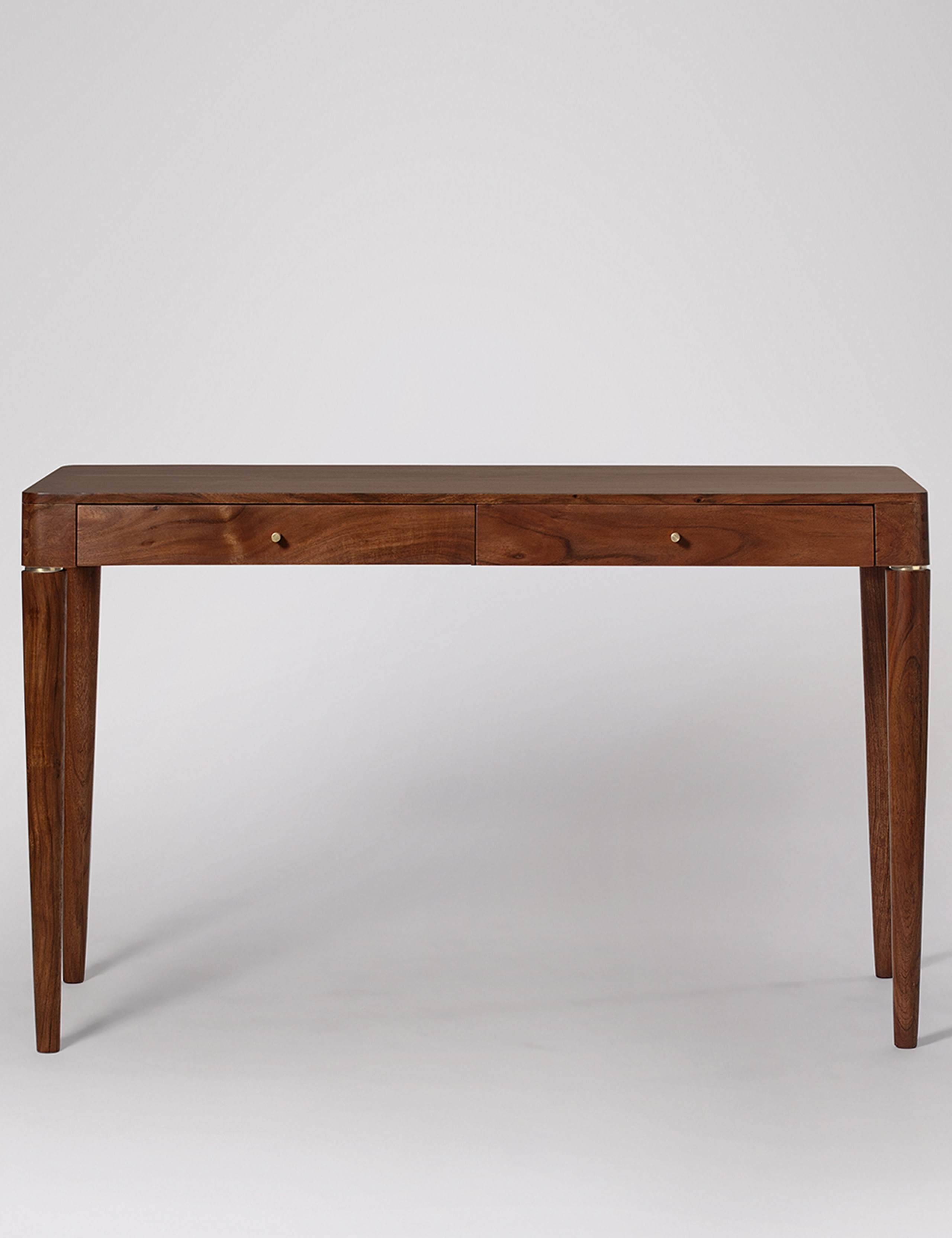 Bjorn Acacia Wood 2 Drawer Desk
