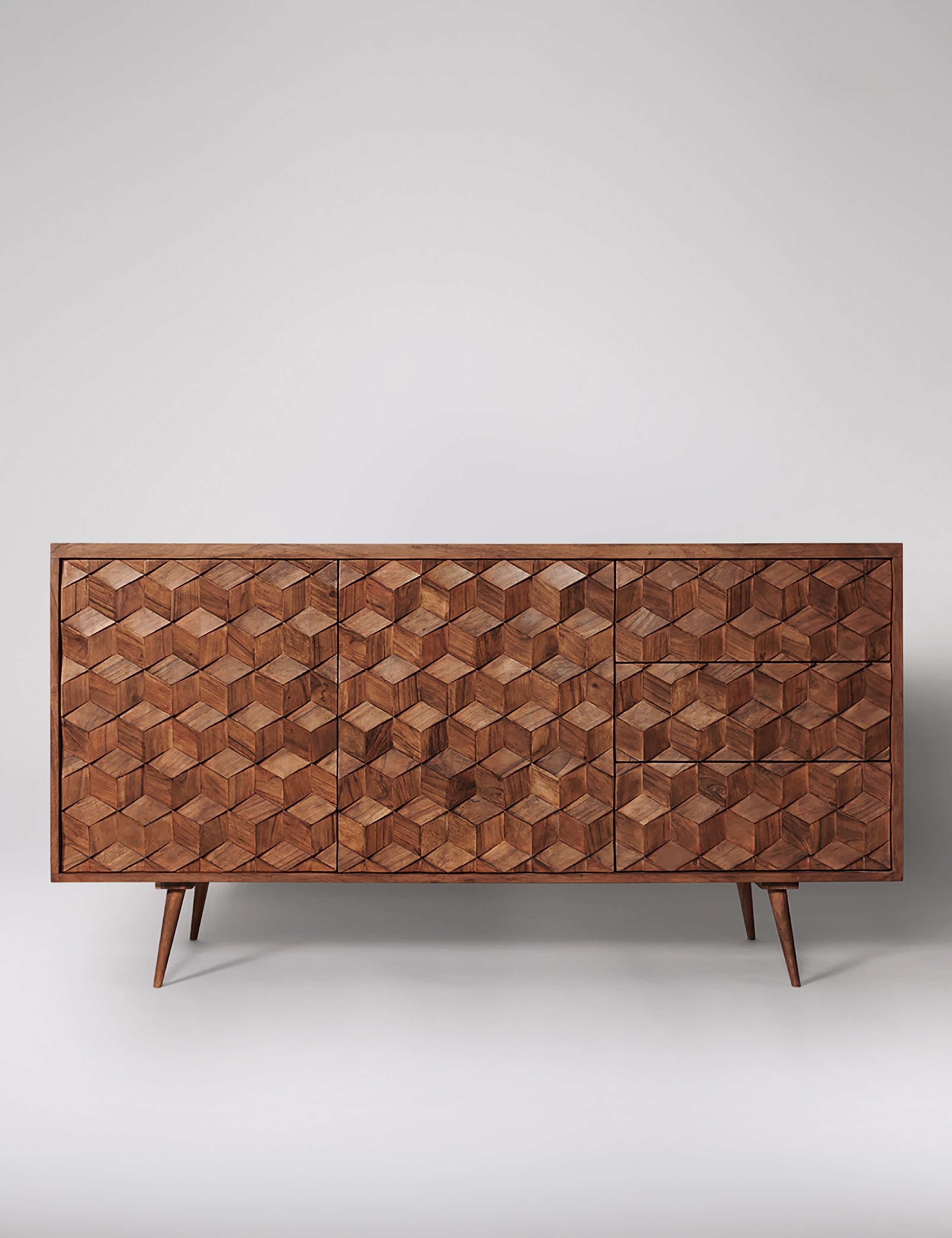 Terning Acacia Wood 3 Drawer Sideboard