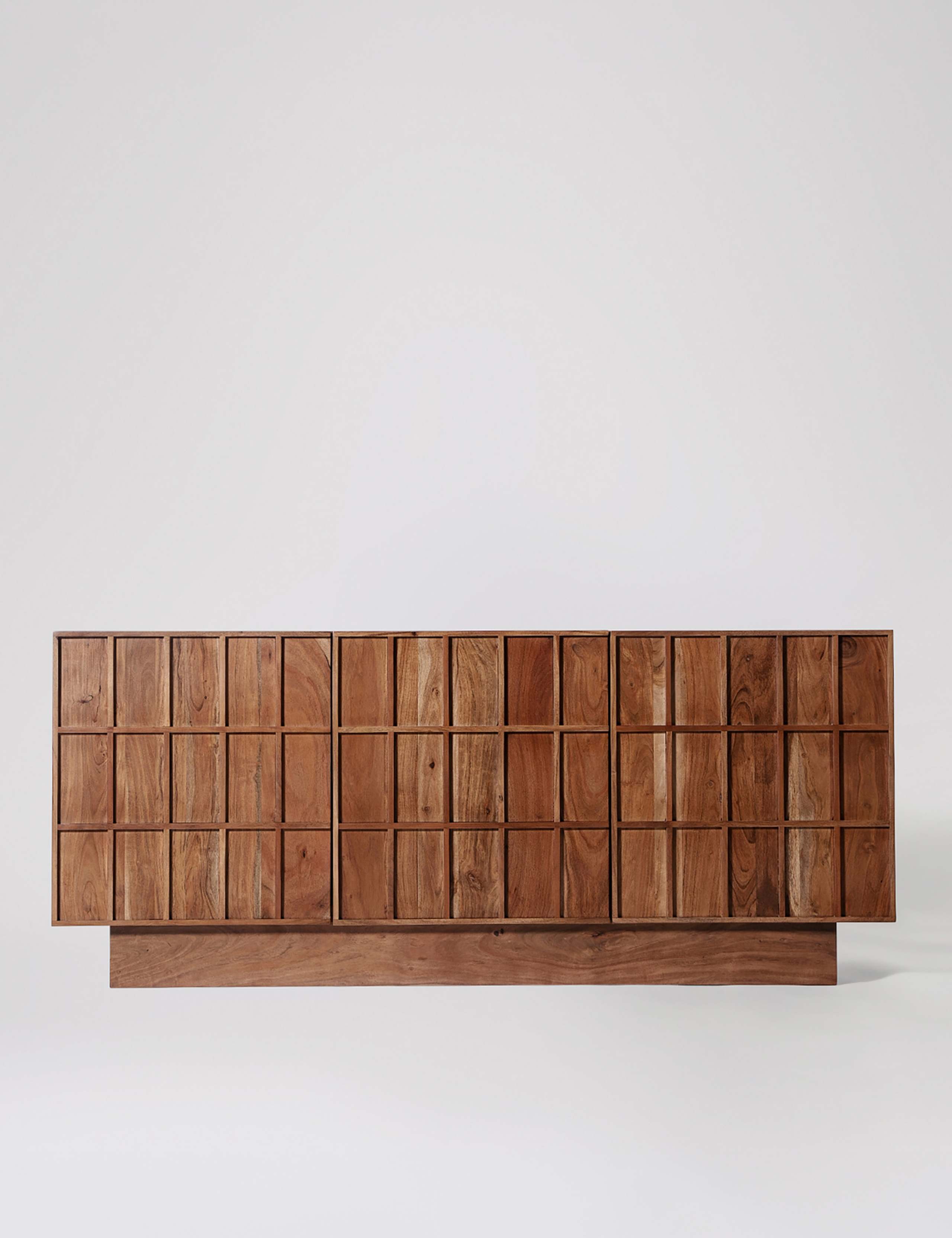 Sandon Acacia Wood 3 Door Sideboard