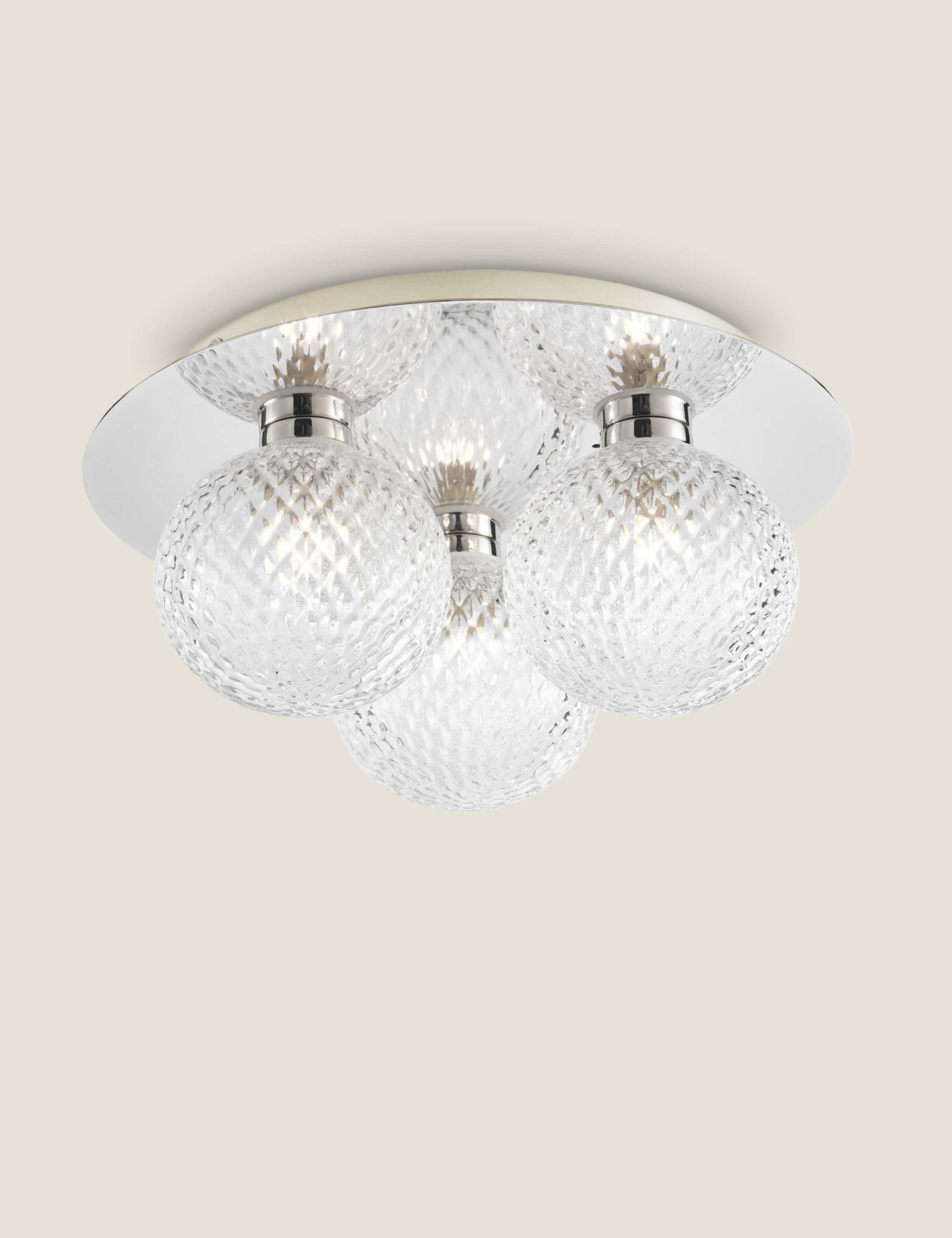 Prague Faceted Glass Flush Ceiling Light