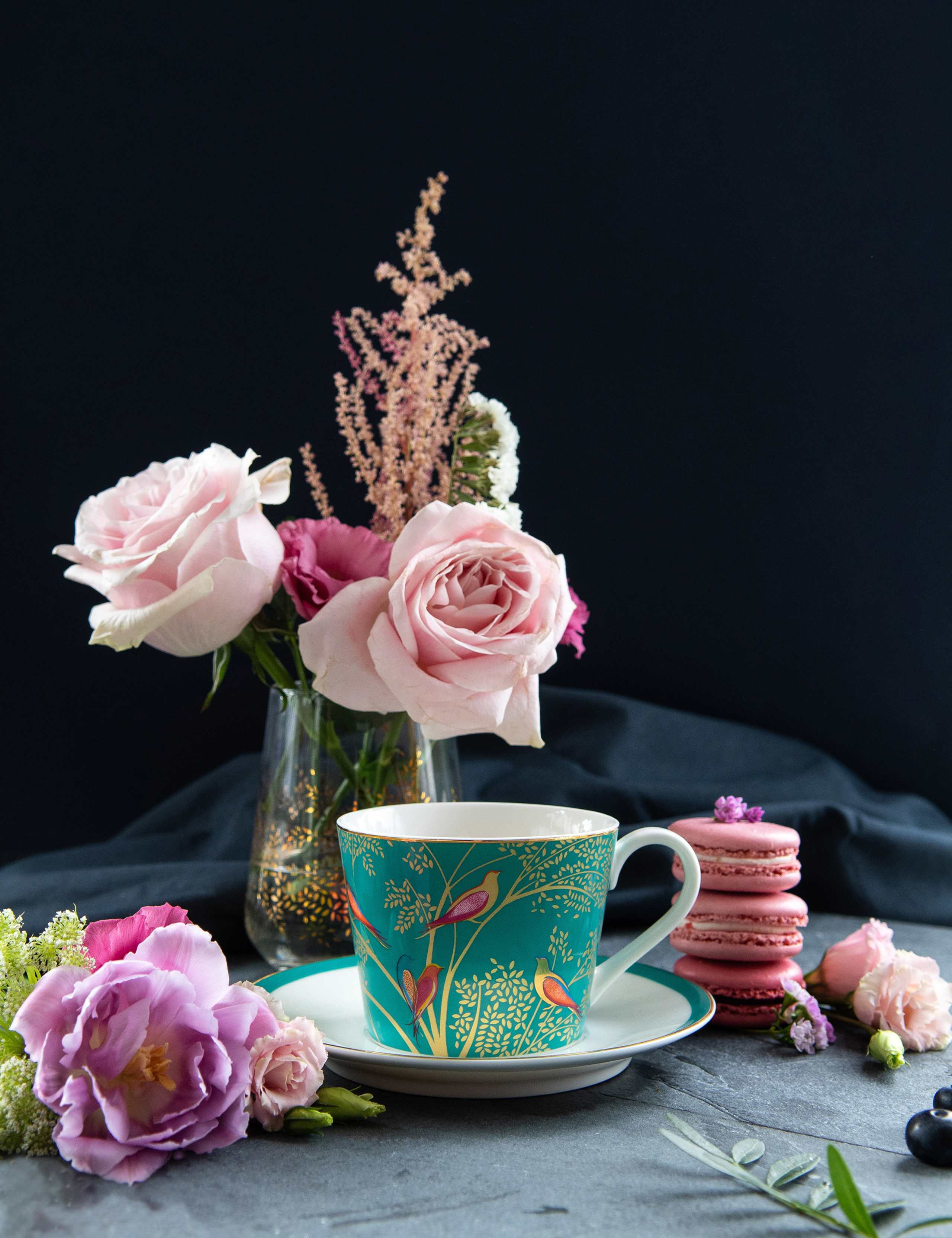 Green Bird Cup & Saucer