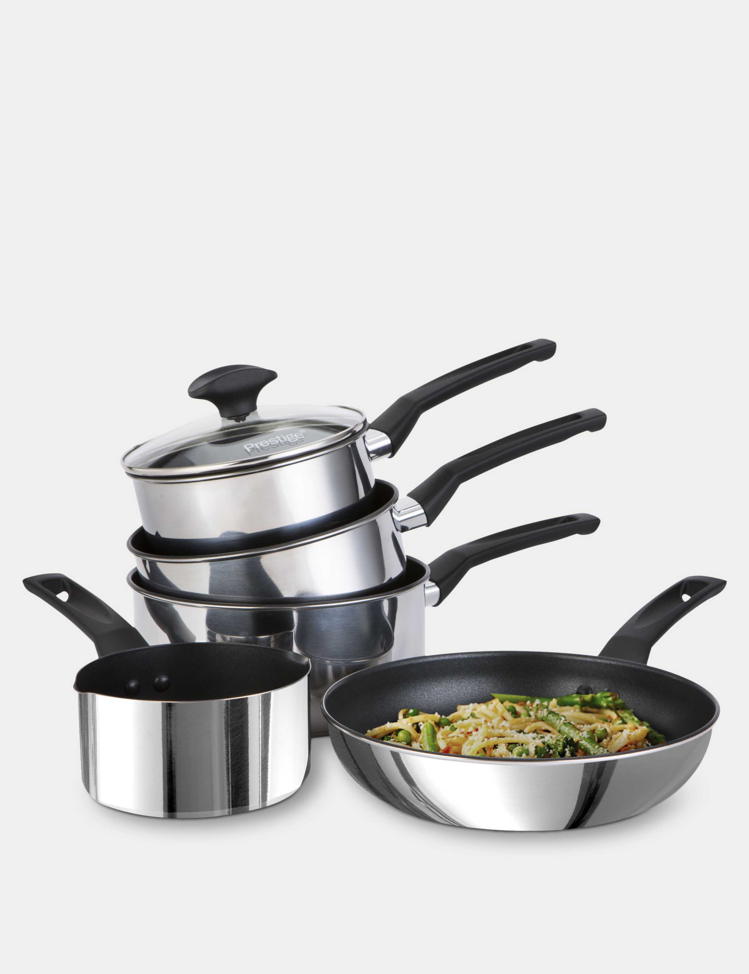 9 x Tougher Stainless Steel Pan Set of 5