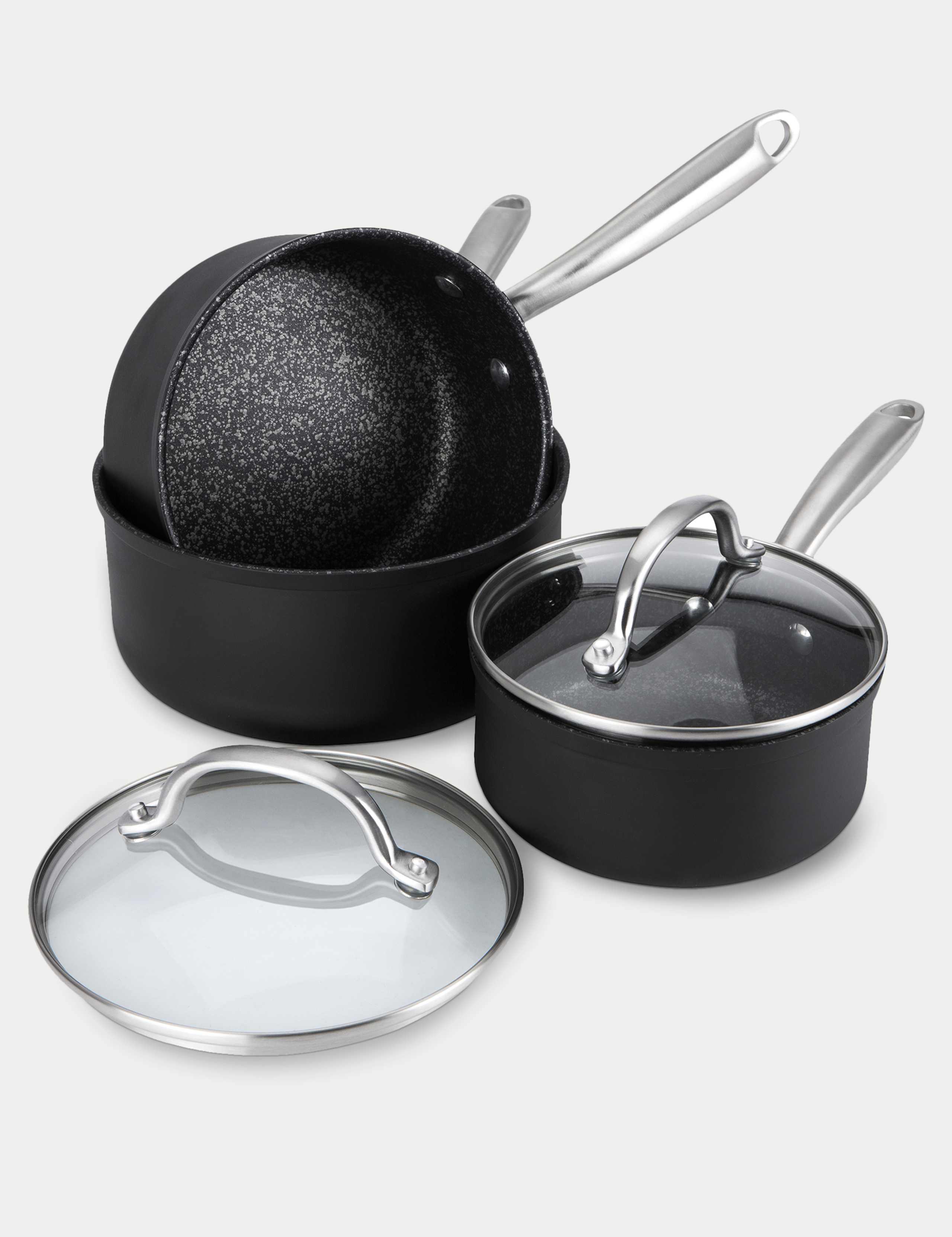 Scratch Guard Non Stick Saucepan Set of 3