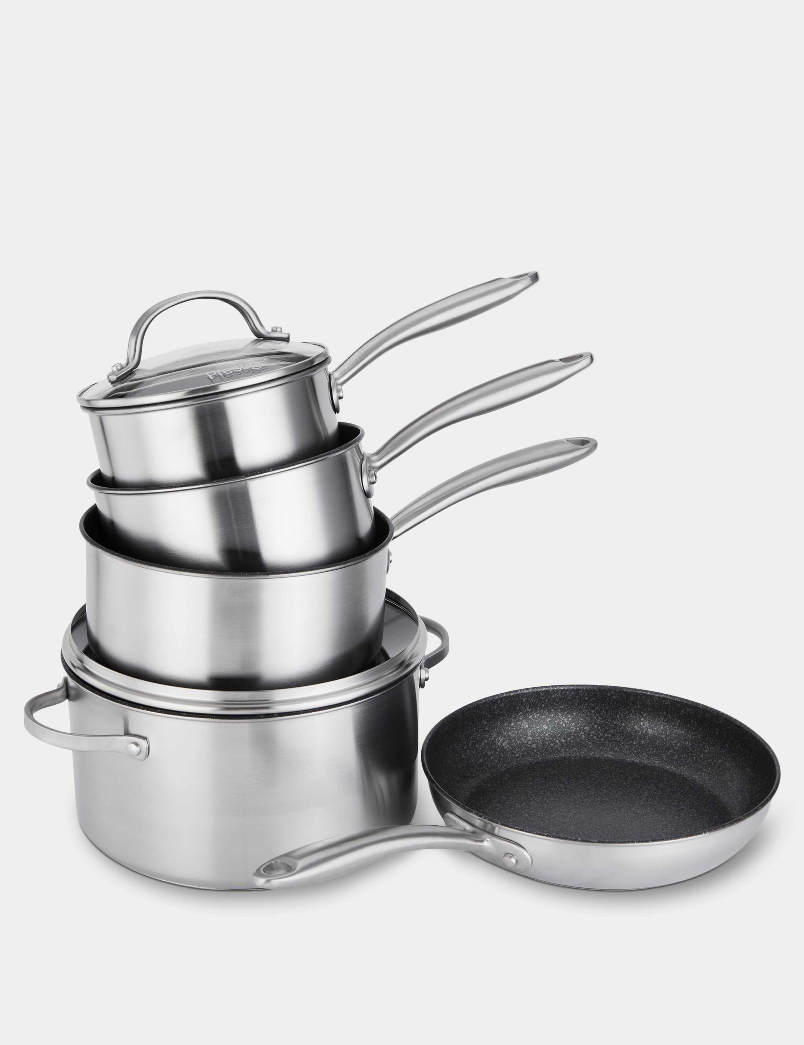 Scratch Guard Stainless Steel Pan Set of 5