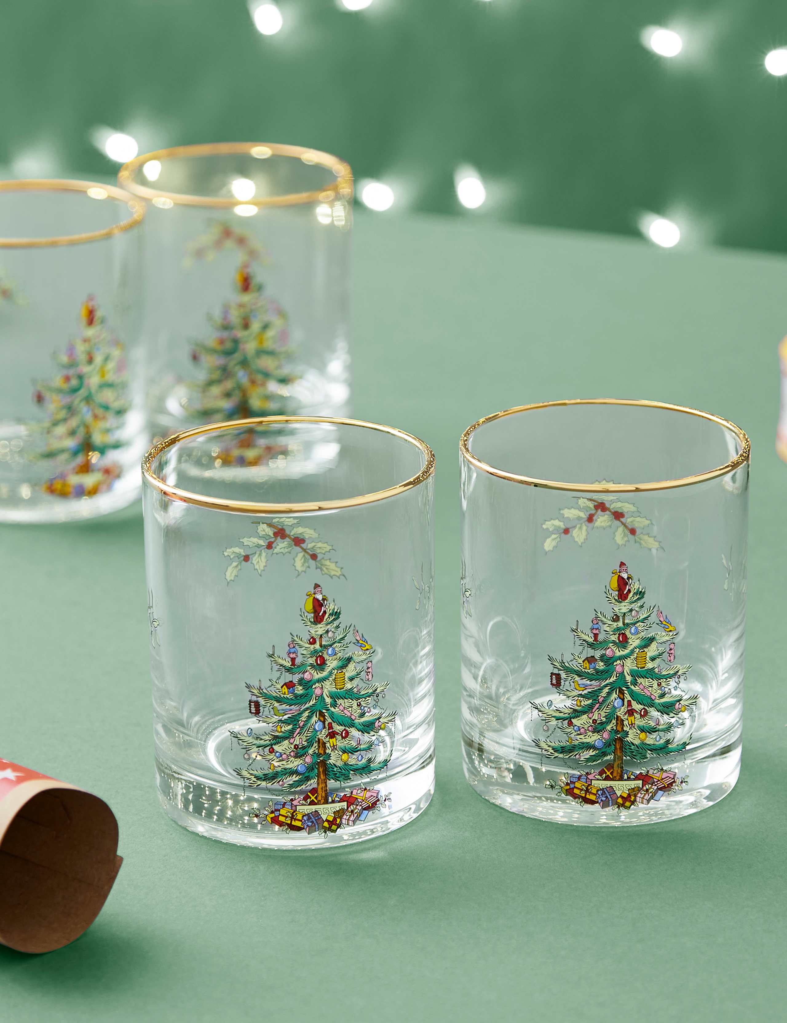 Set of 4 Christmas Tree Tumblers