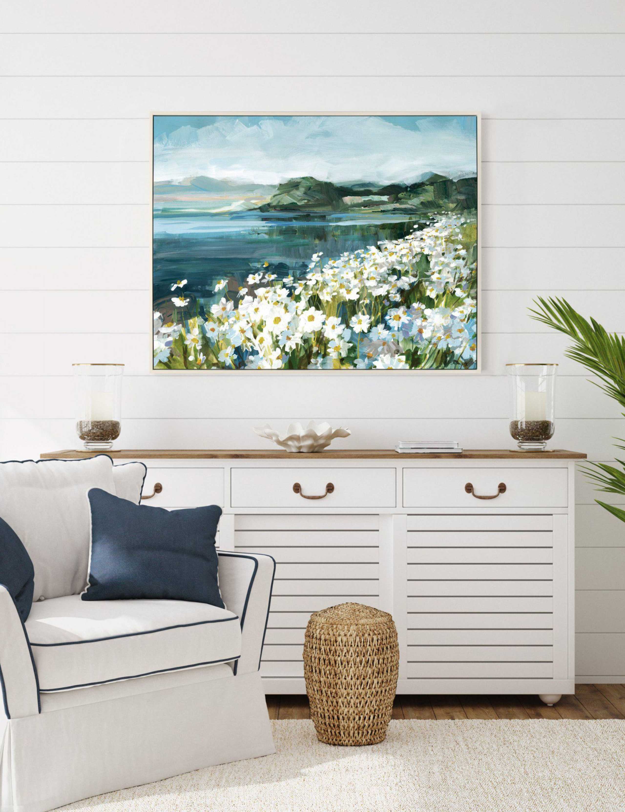 Wild Daisy Bay Rectangle Framed Canvas