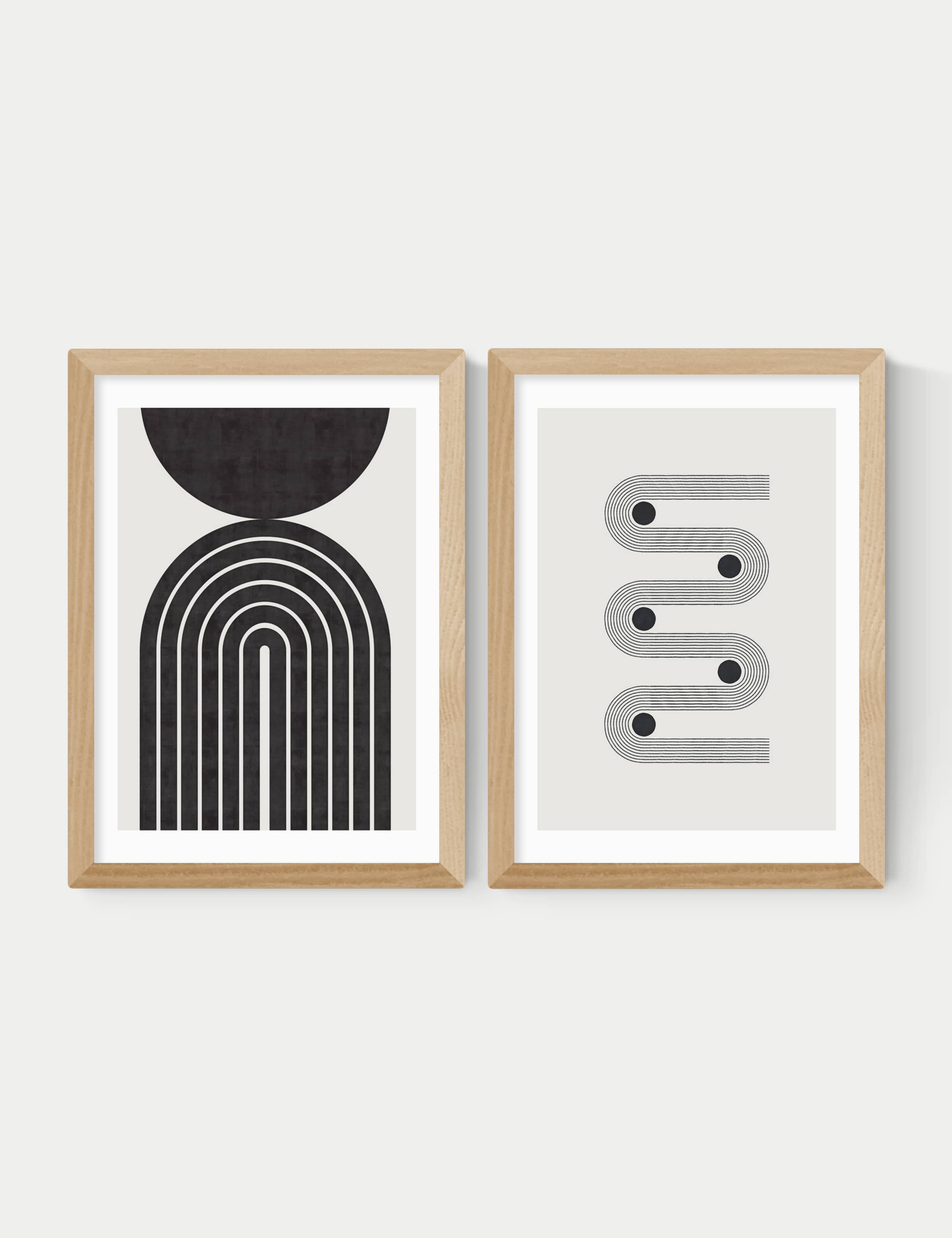 Retro Monochrome Twin Set Framed Art