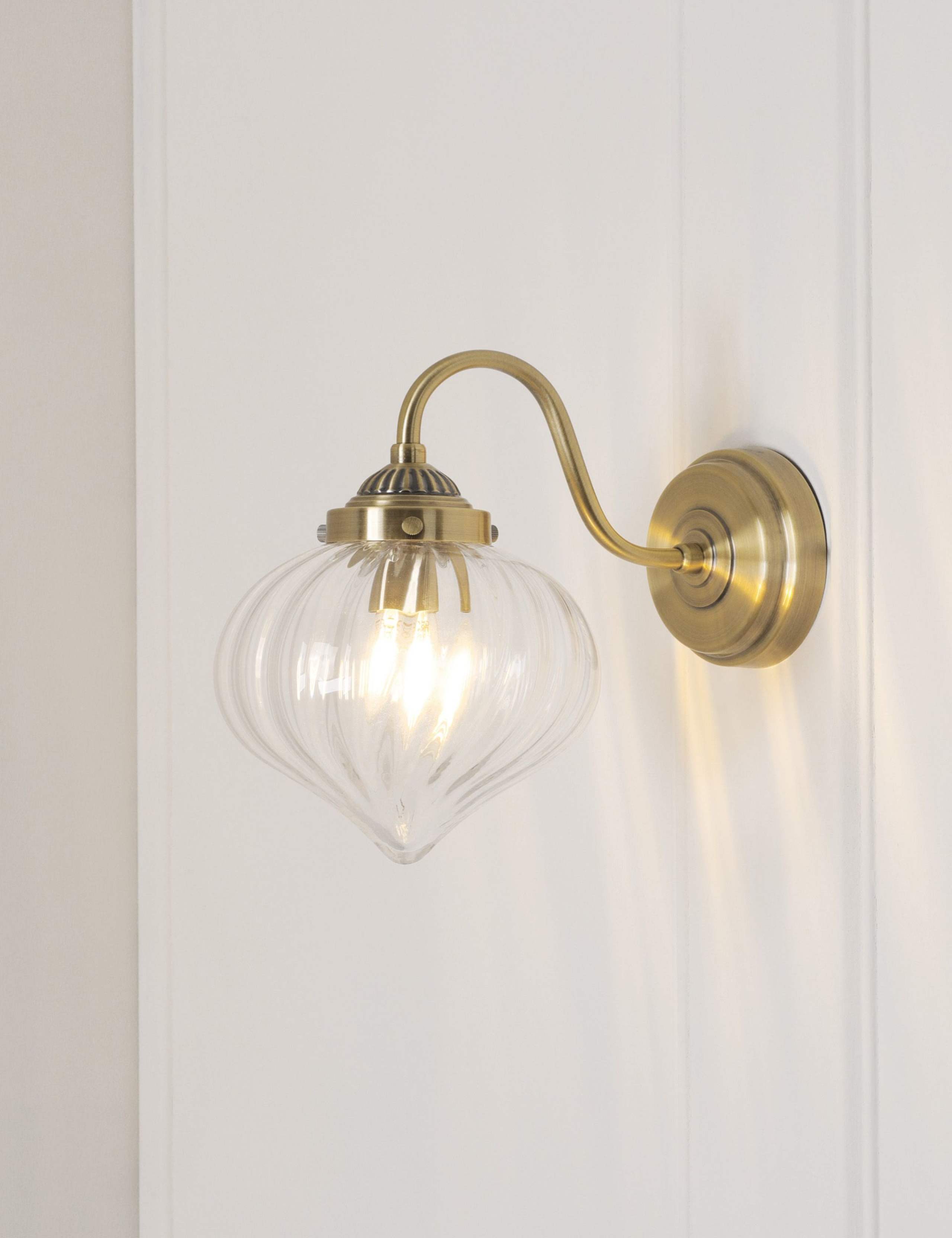 Whitham Fluted Glass Wall Light