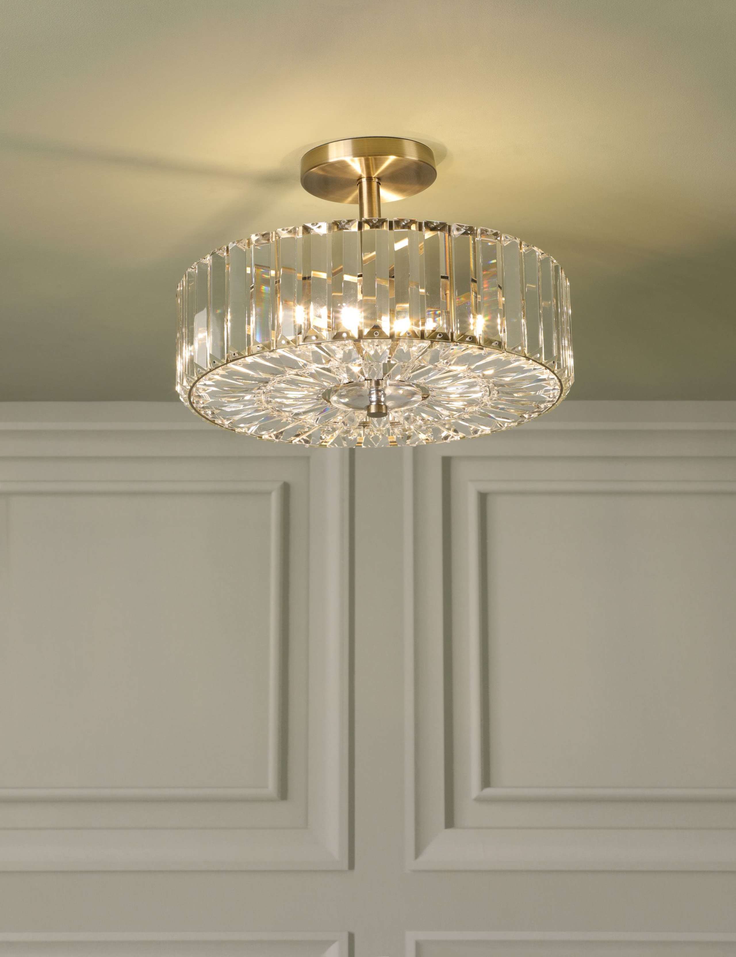 Fernhurst Crystal Semi Flush Ceiling Light