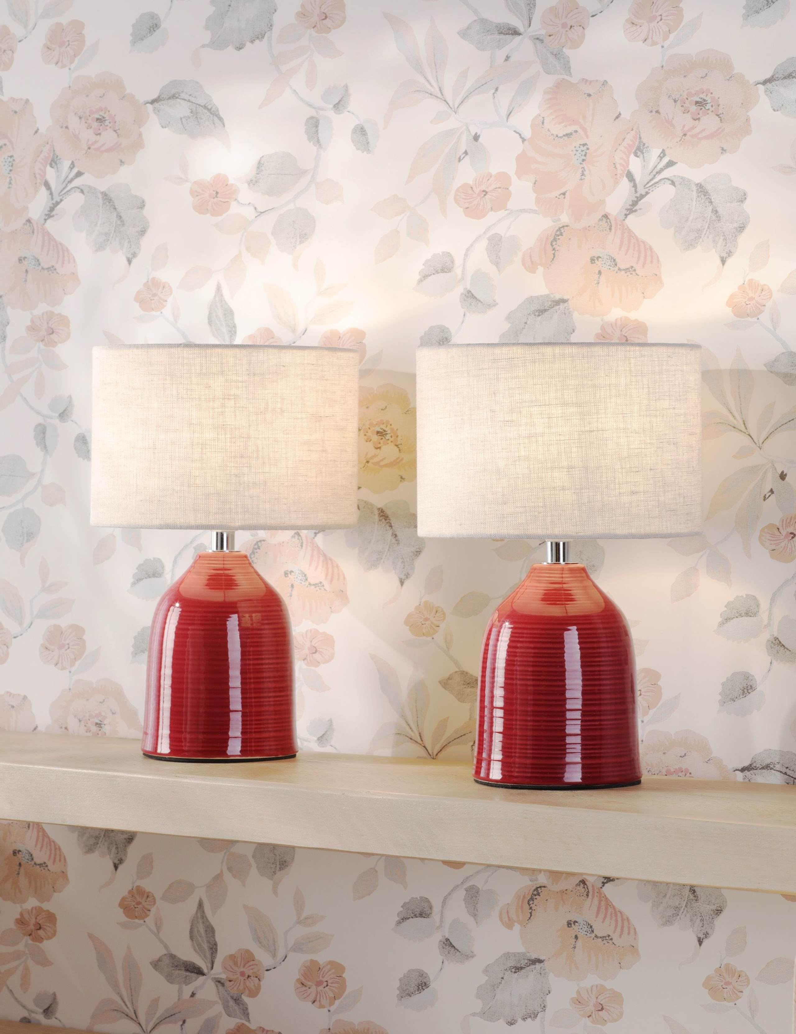 Set of 2 Penny Ceramic Ribbed Table Lamps