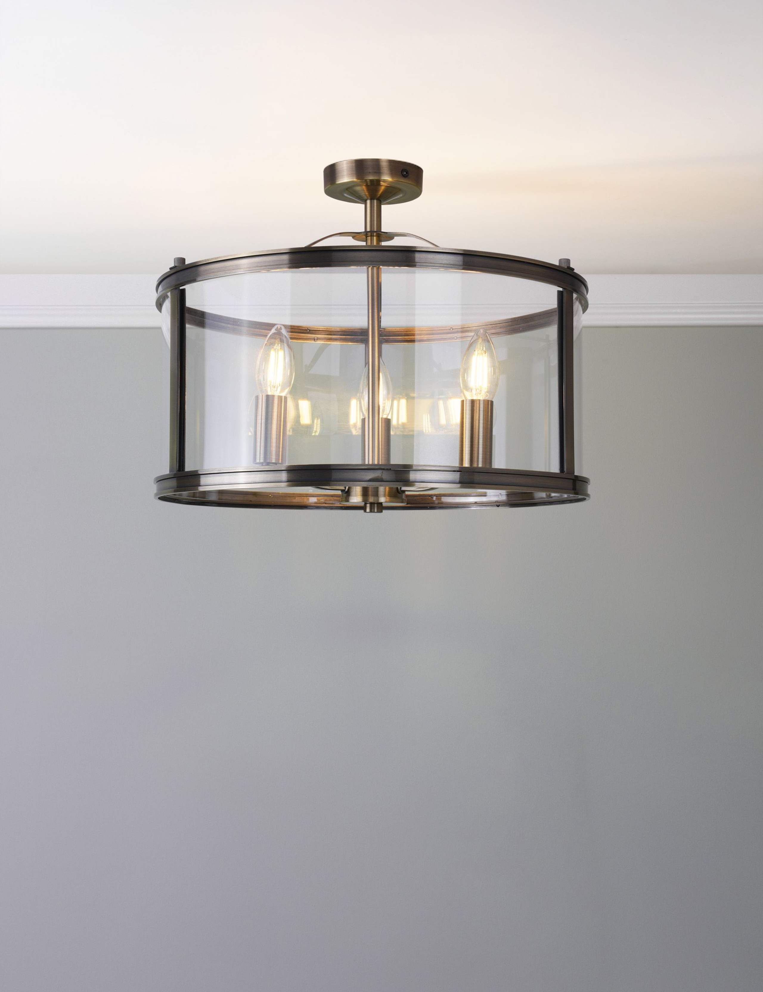 Harrington 3 Light Semi Flush Ceiling Light