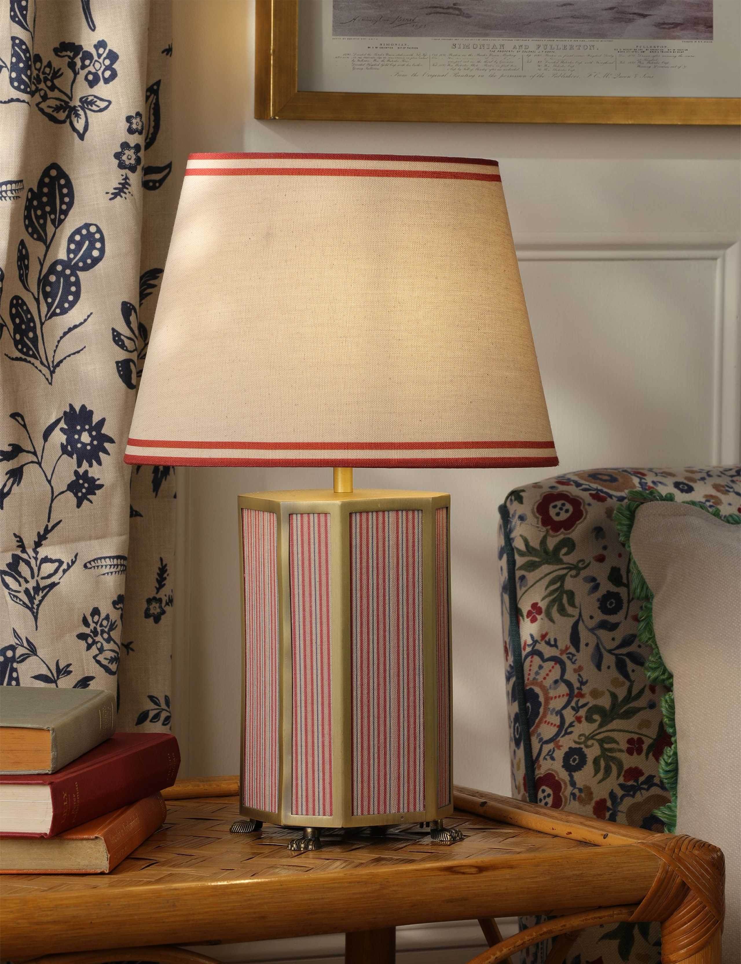 Helmingham Metal & Fabric Striped Table Lamp