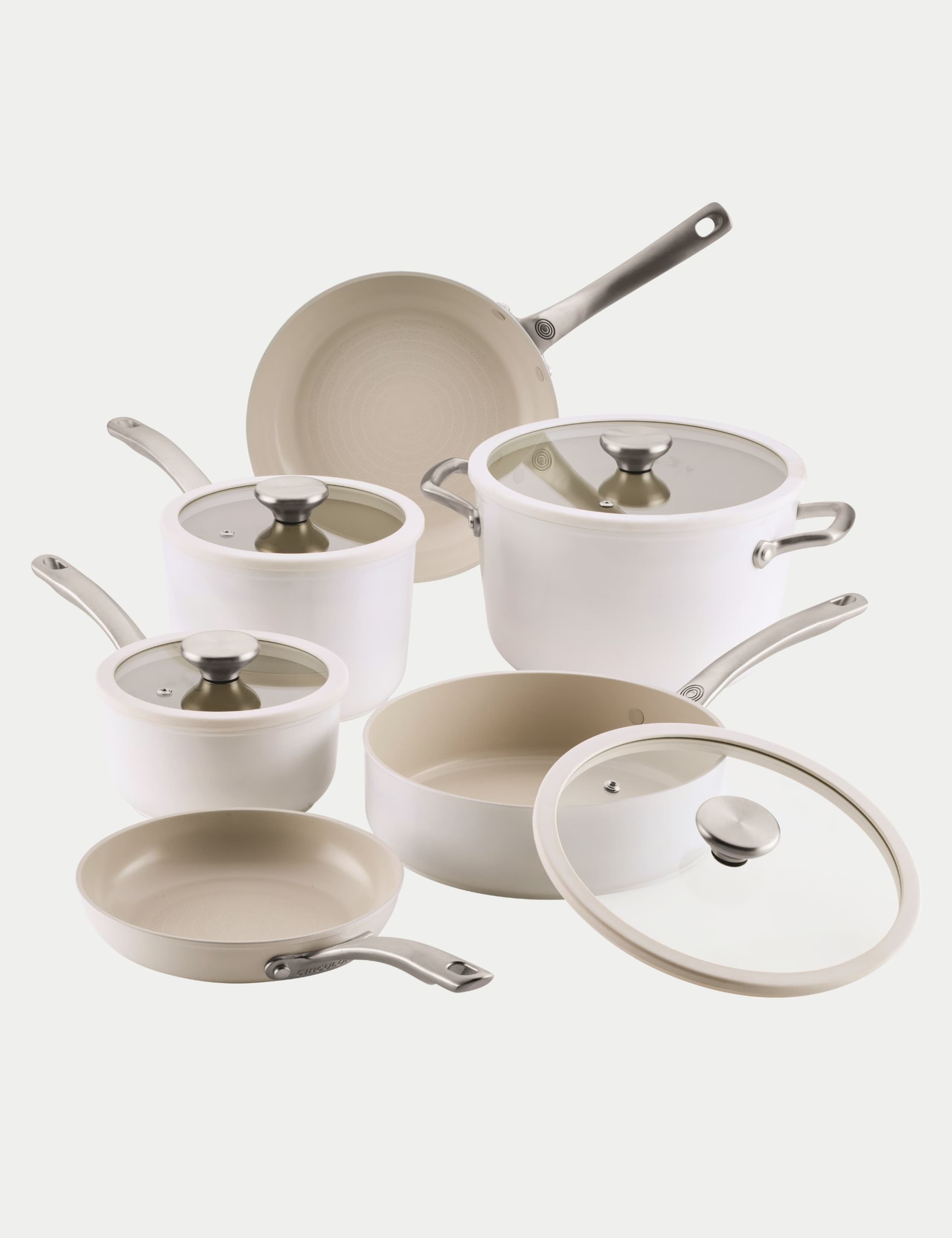 6 Piece Halo Ceramic Non-Stick Pan Set
