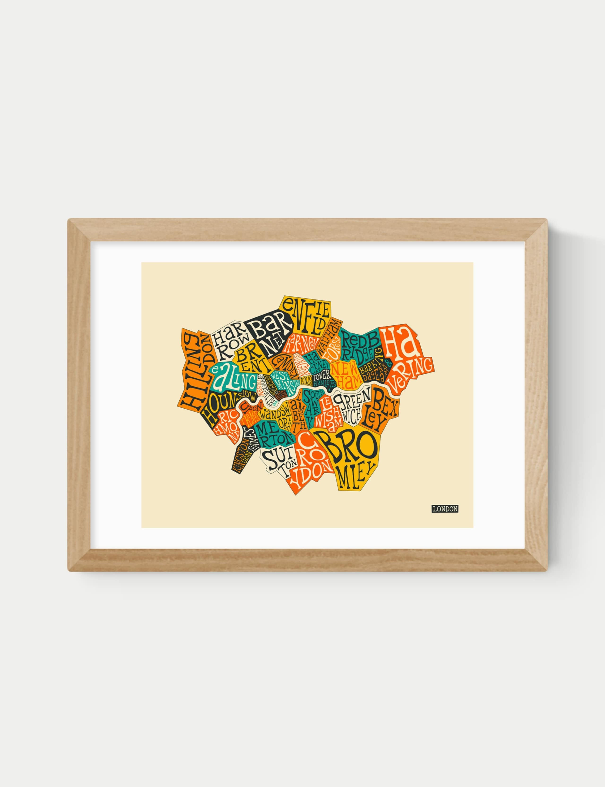 London Boroughs Framed Art Print