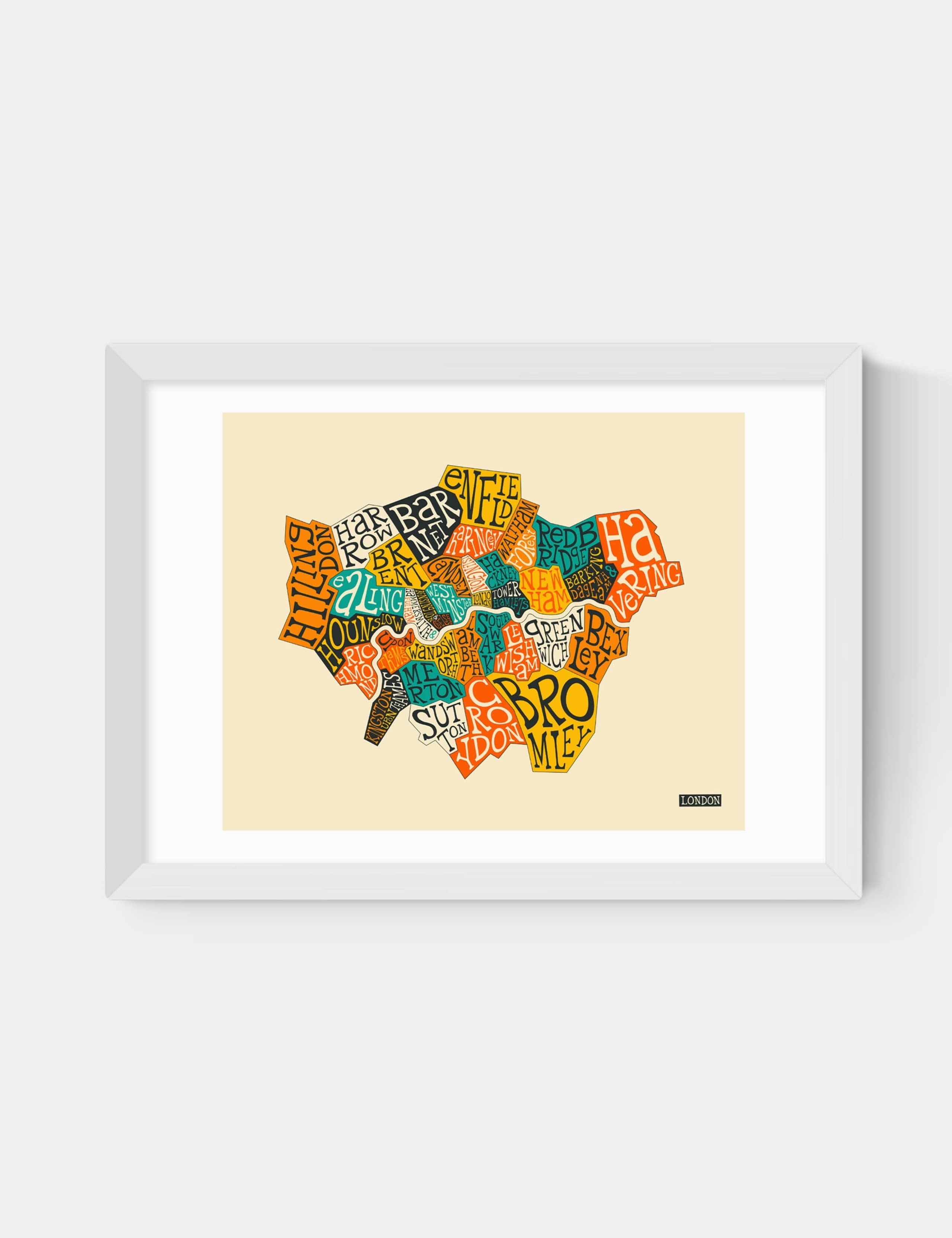 London Boroughs Framed Art Print