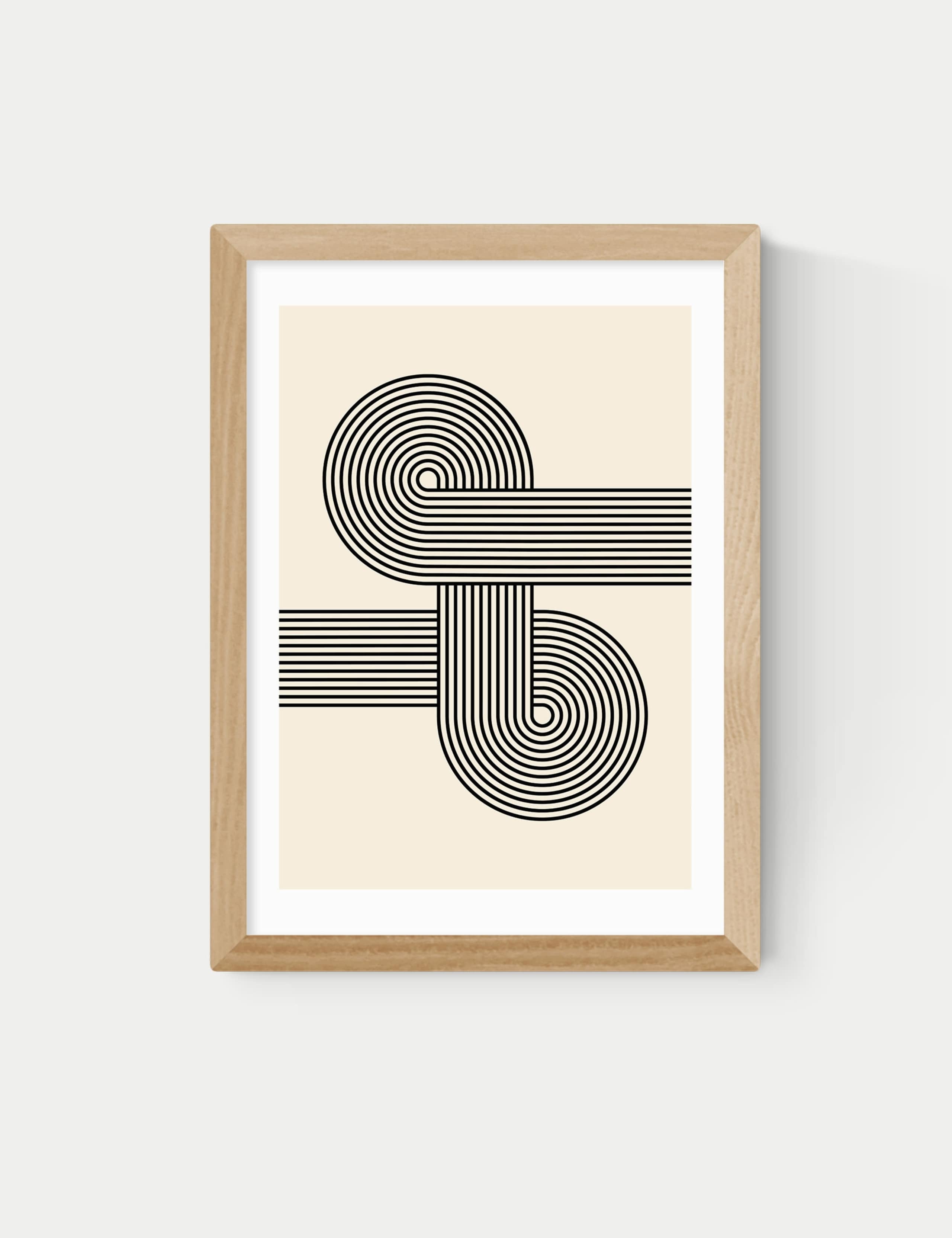 Retro Waves Abstract Framed Art