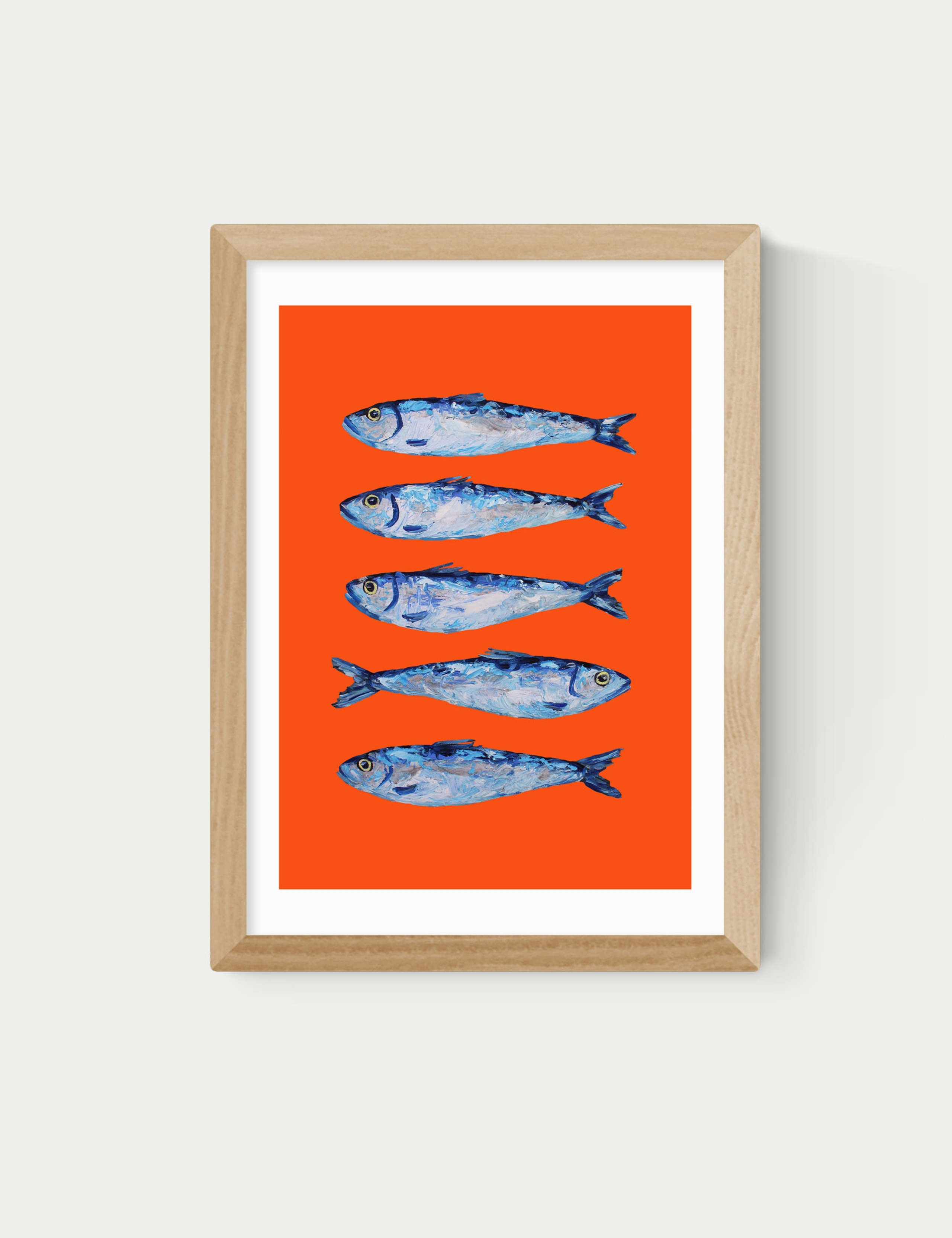 Sardines Orange Framed Art Print