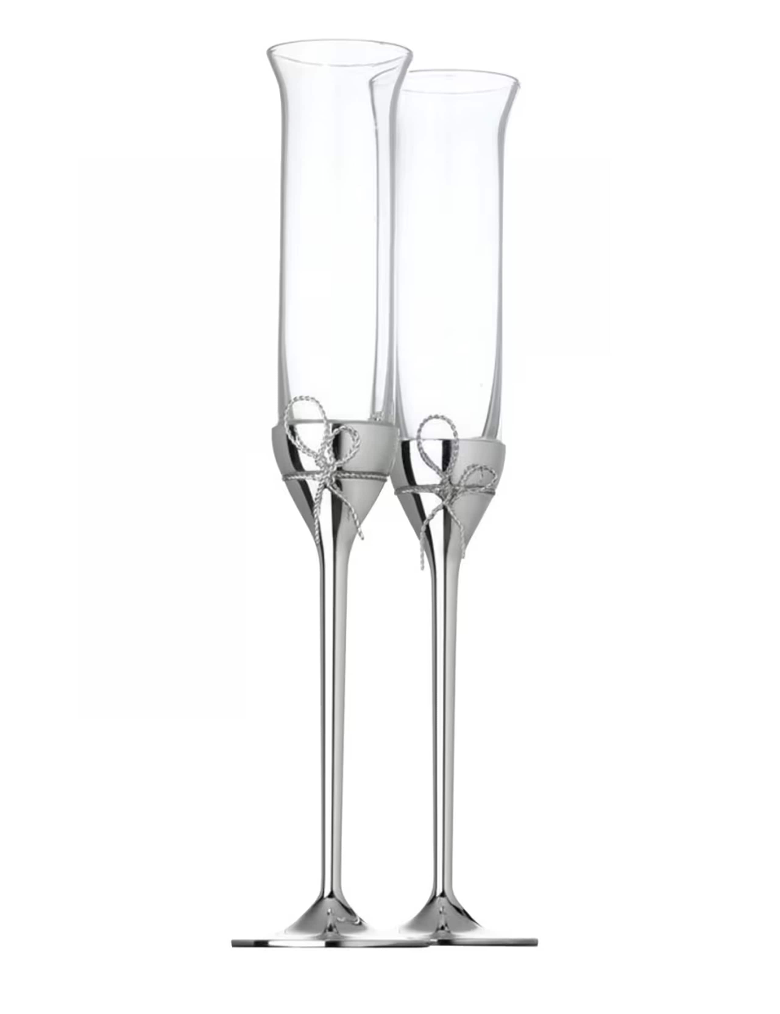 Set of 2 Vera Wang Love Knot Crystal Flutes