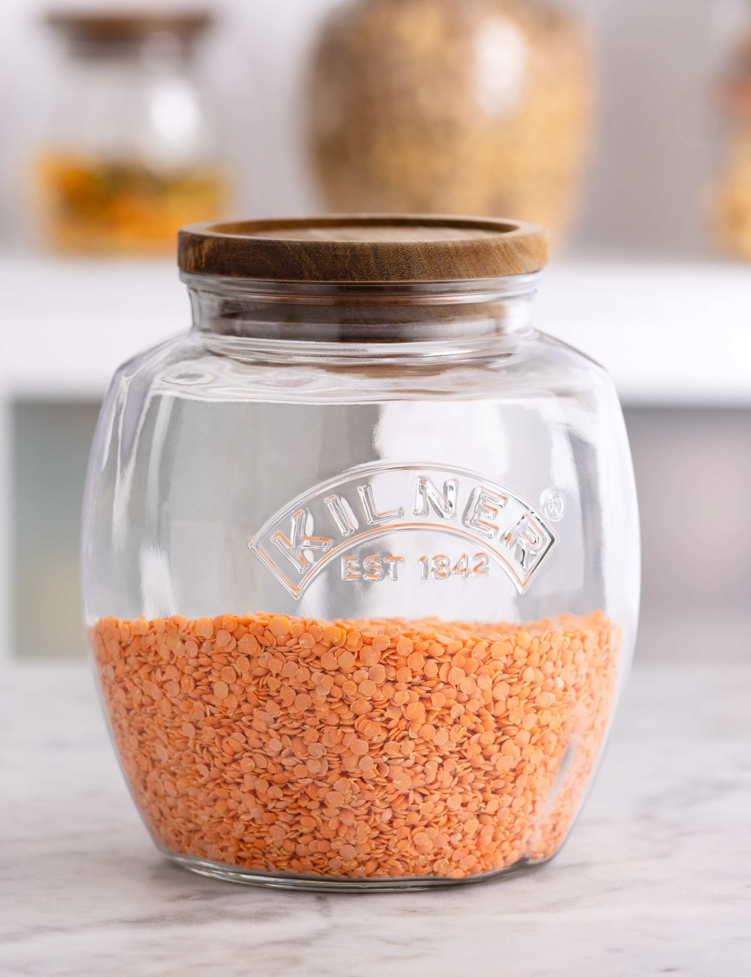 Set of 2 2L Acacia Push Top Jars