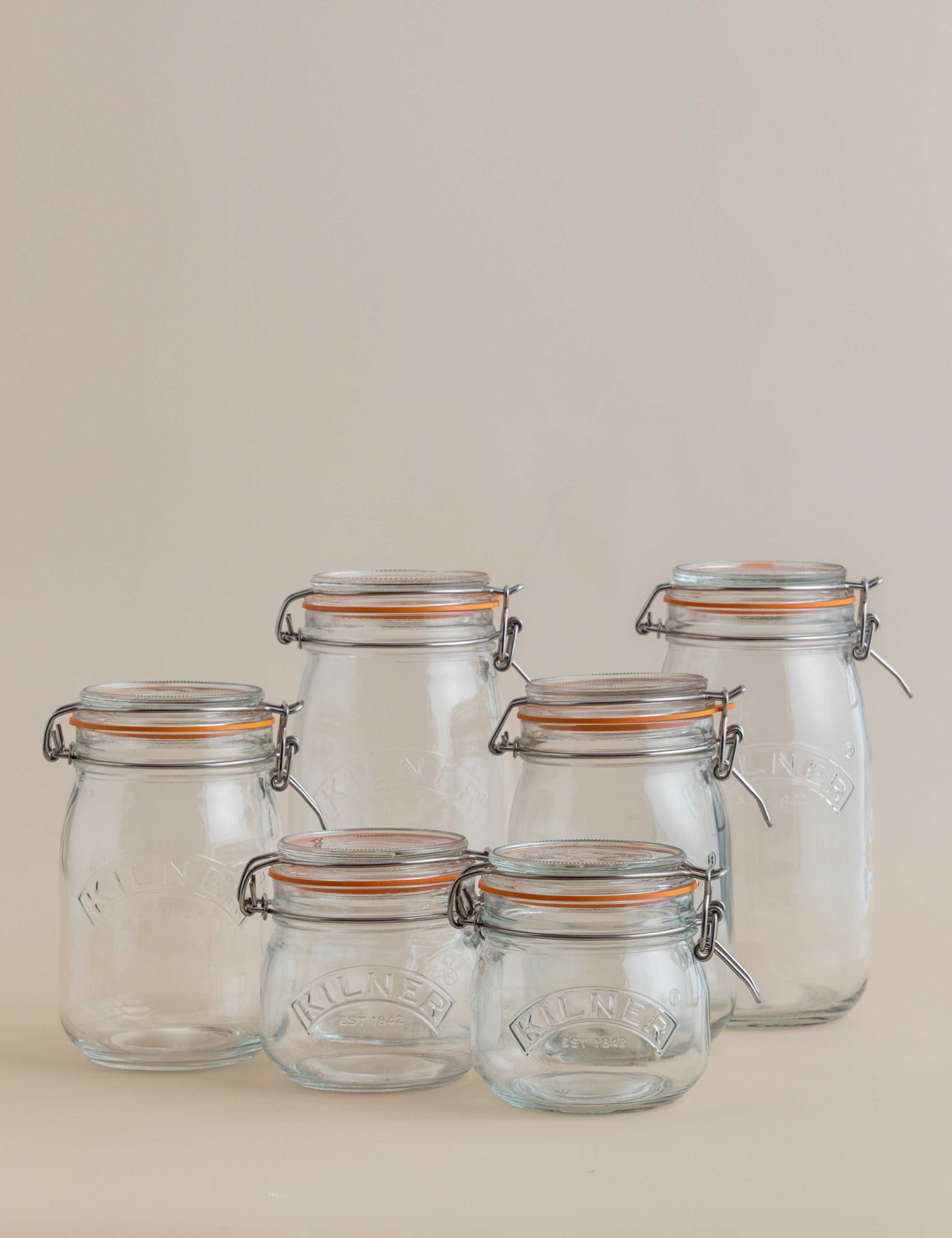 Set of 6 Round Glass Storage Jars