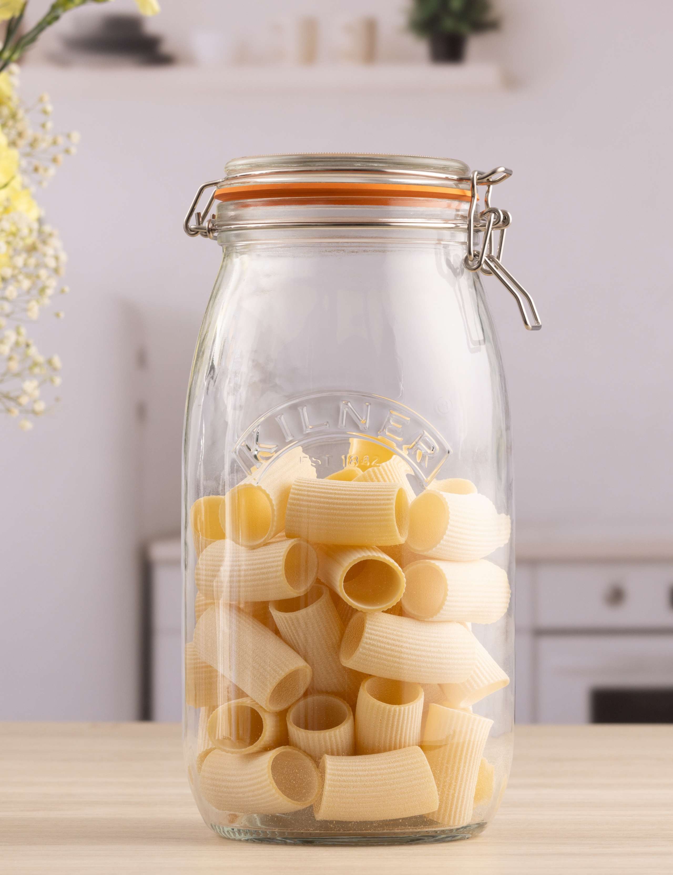 Set of 2 Round 3 Litre Clip Top Jars