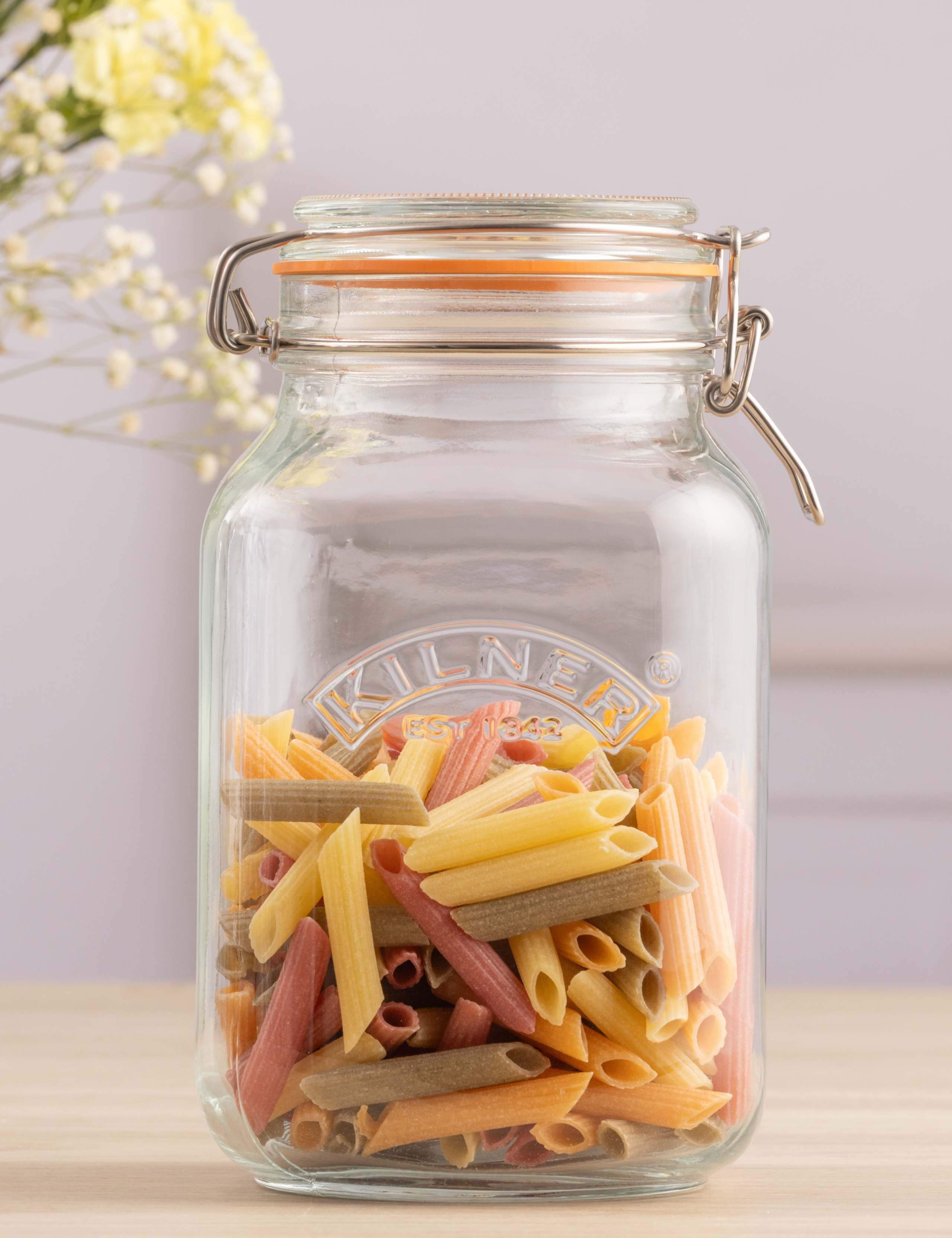 Set of 2 Square 3 Litre Clip Top Kilner Jars