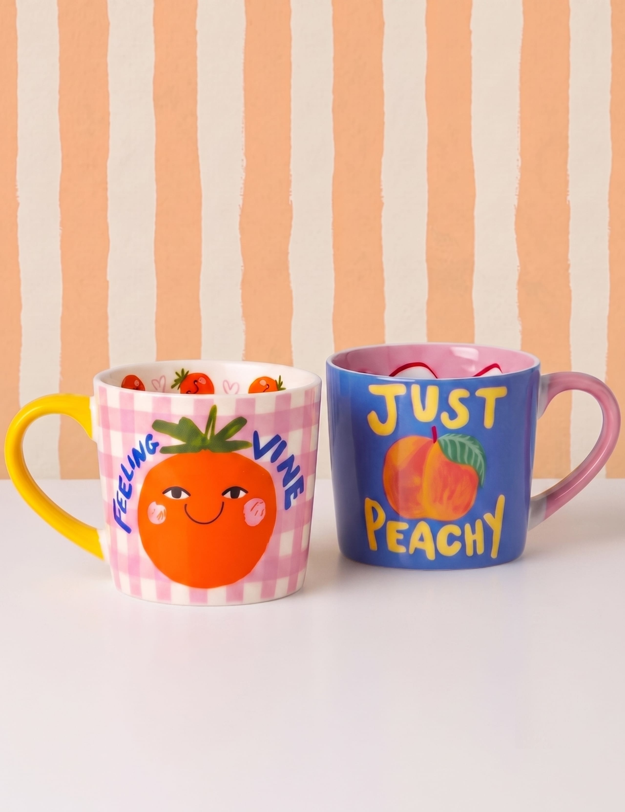 Set of 2 Feeling Vine & Just Peachy Mugs
