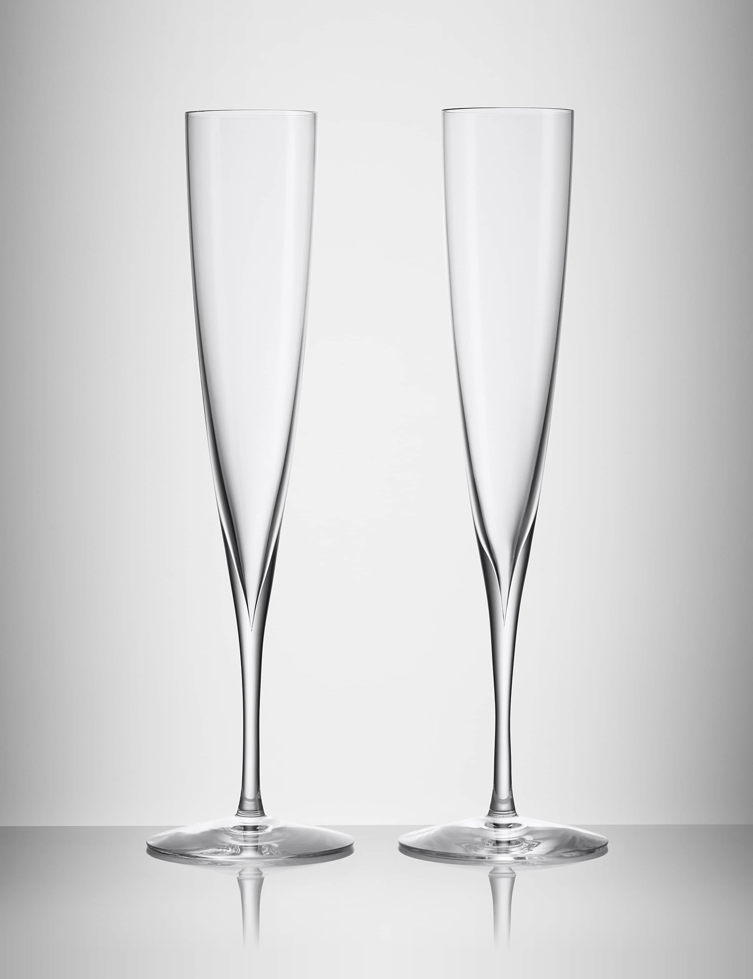 Set of 2 Waterford Trumpet Champagne Flutes