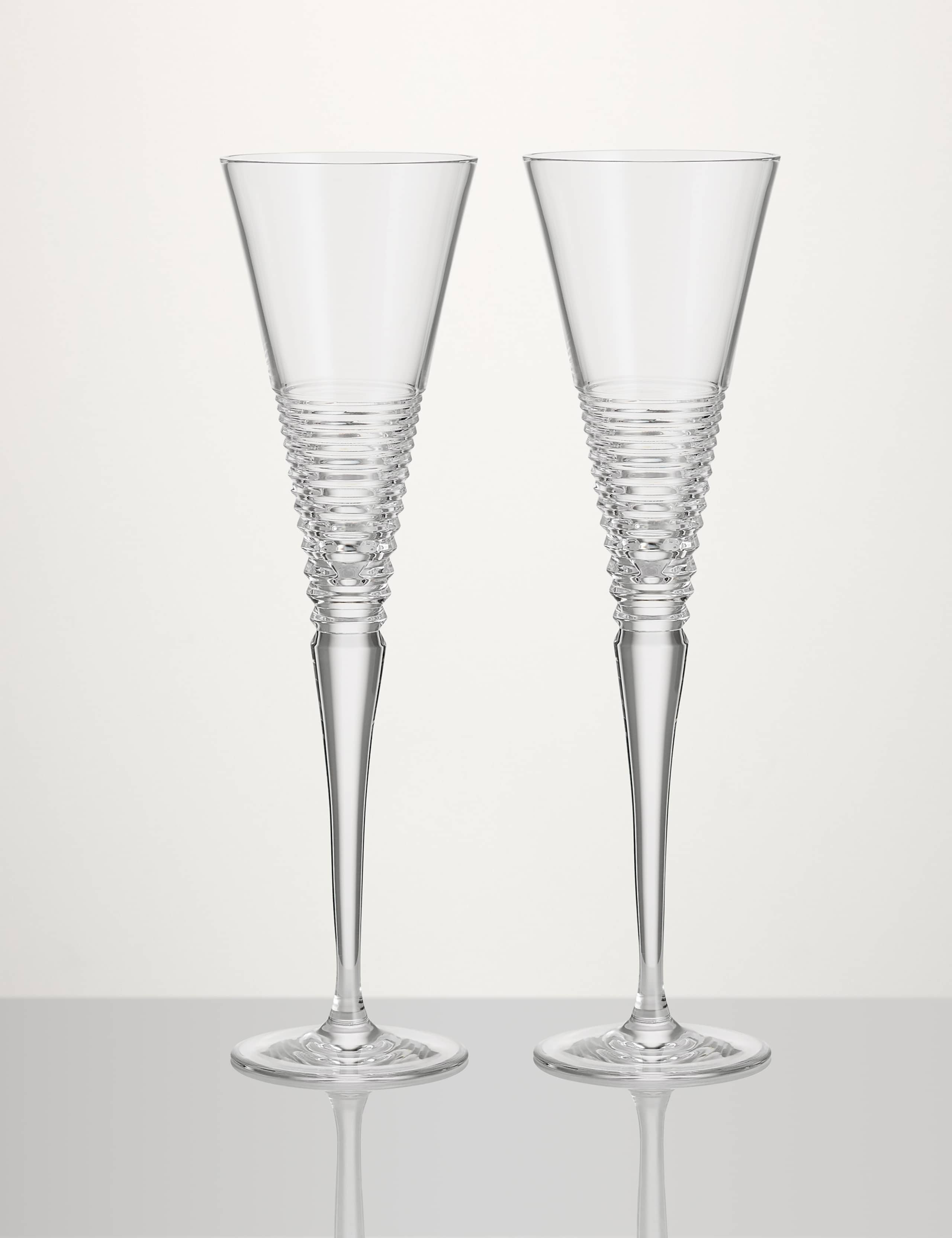 Set of 2 Circon Crystal Champagne Flutes