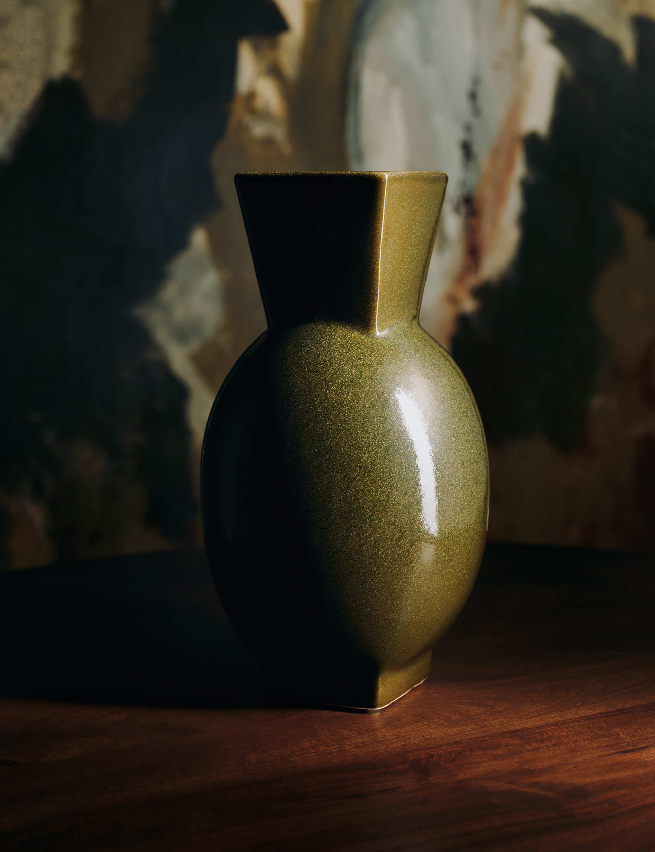 Tall Round Flare Ceramic Vase