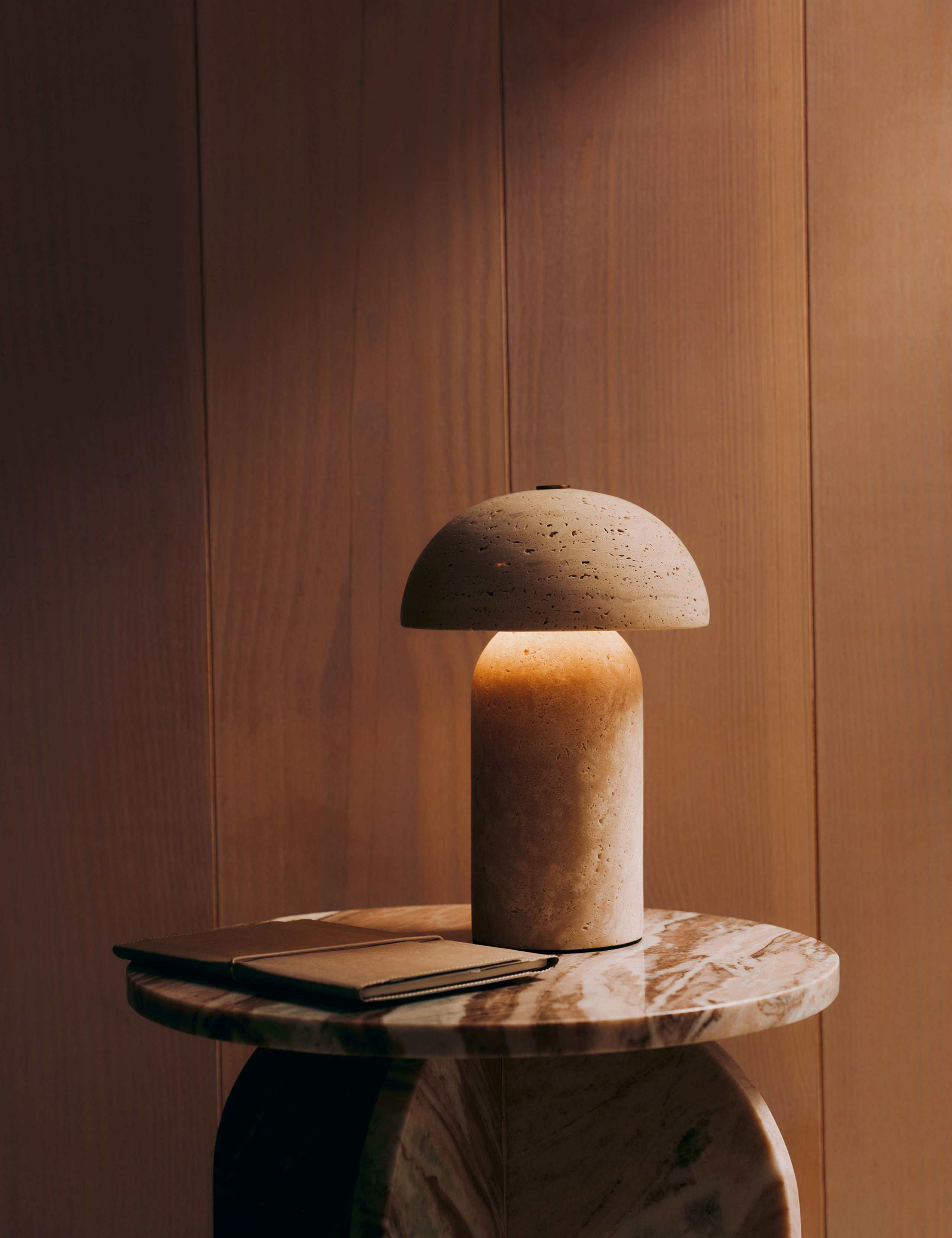 Rechargeable Small Tavertine Mushroom