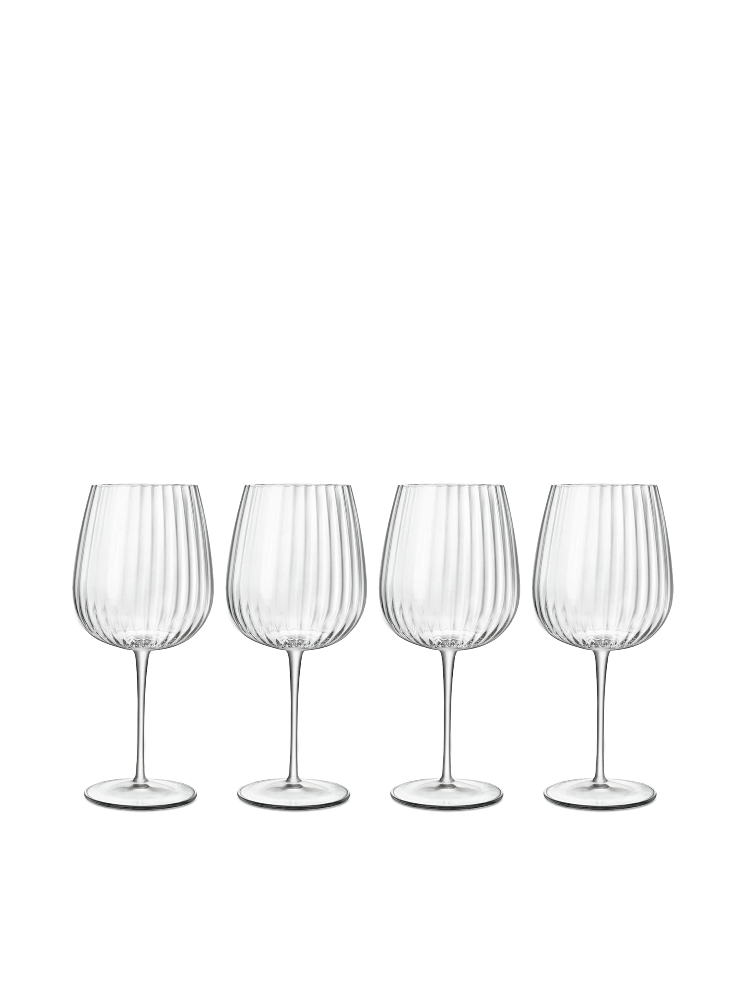 Set of 4 Optica Burgundy & Gin Glasses