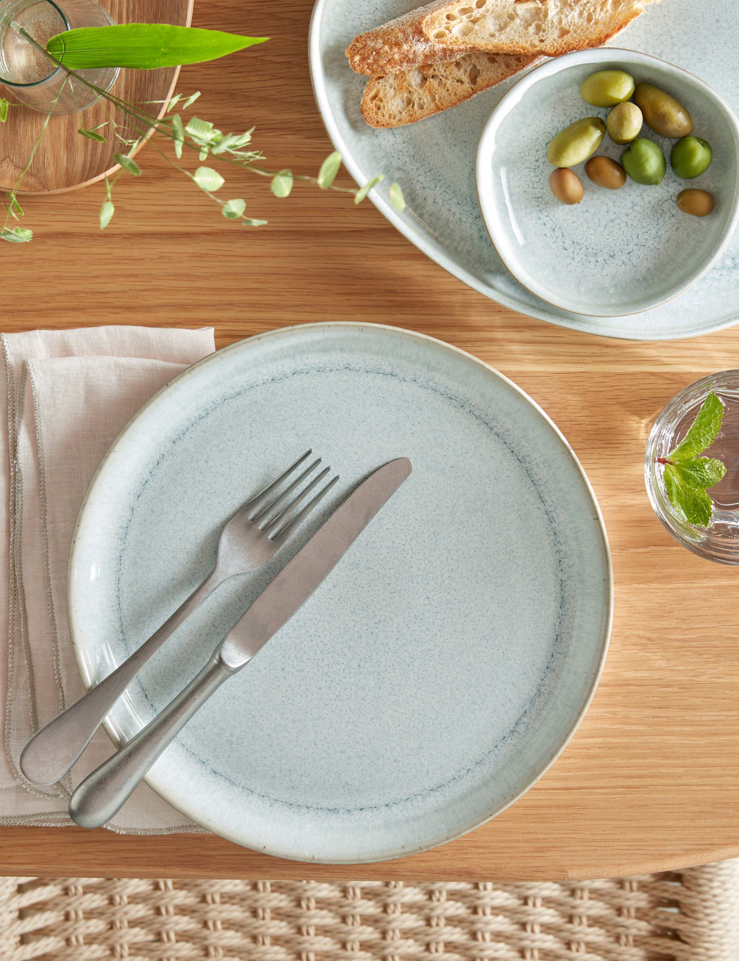 Set of 4 Kiln Green Dinner Plates