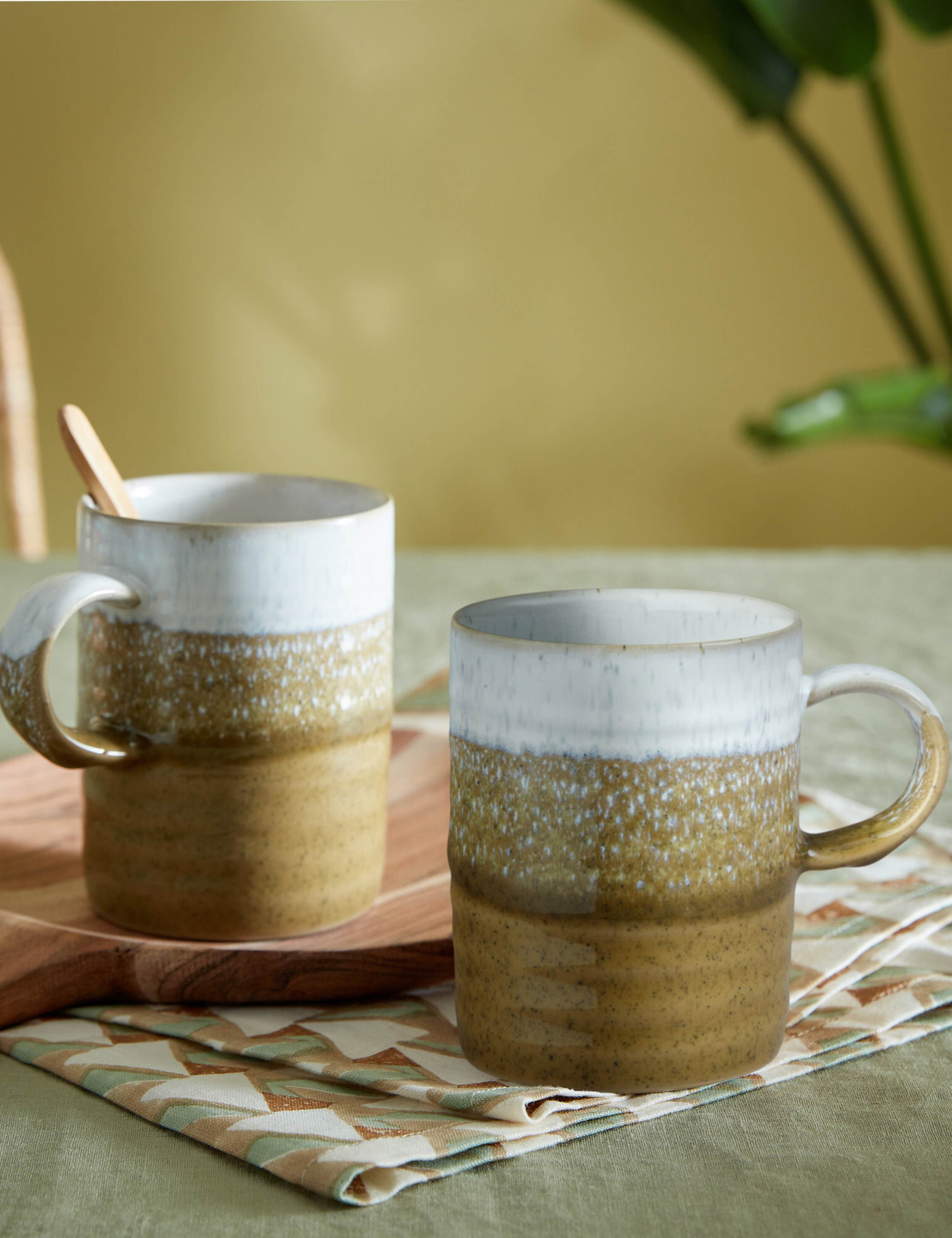 Set of 2 Kiln Accents Ochre Mugs