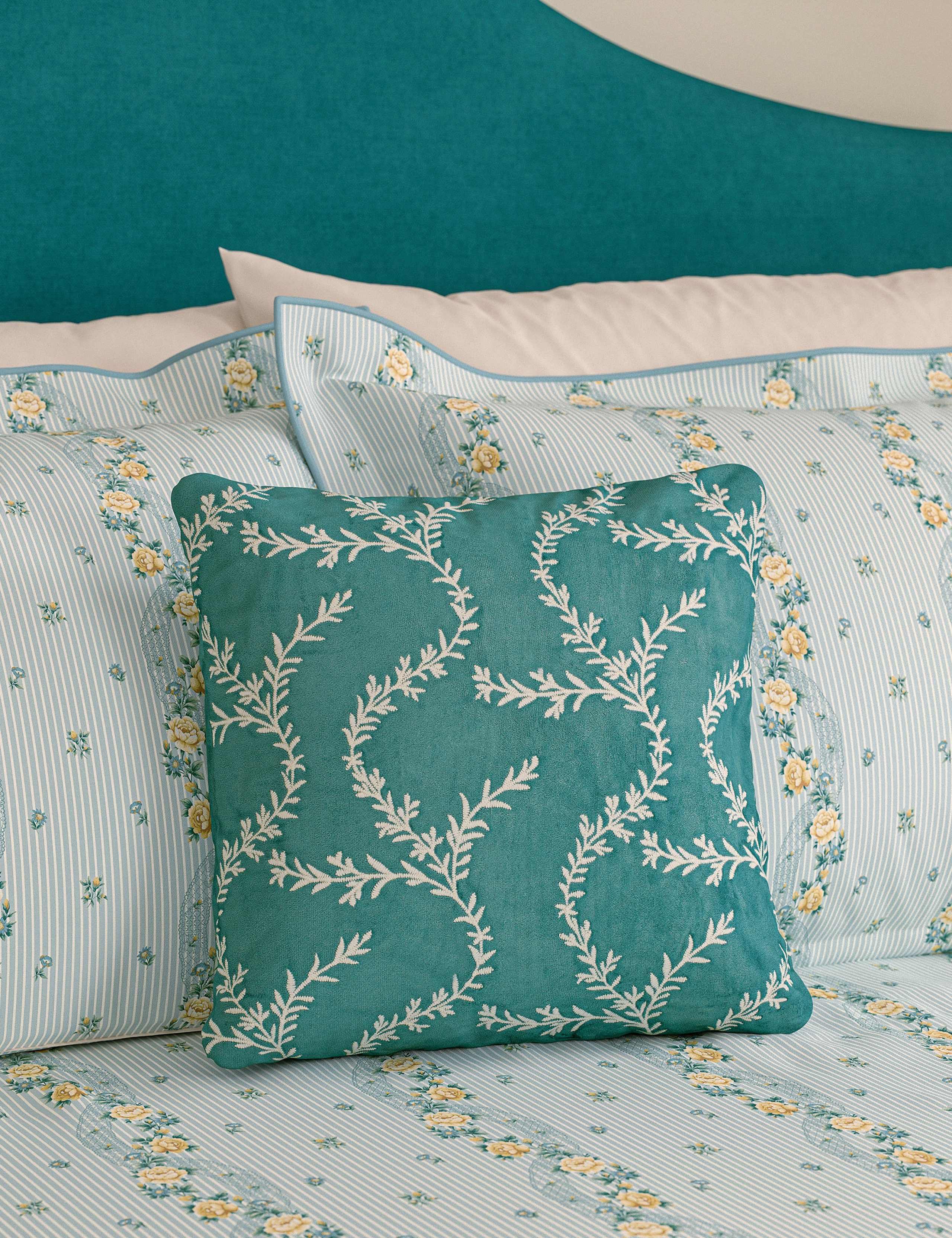 Pure Cotton Velvet Chikan Cushion