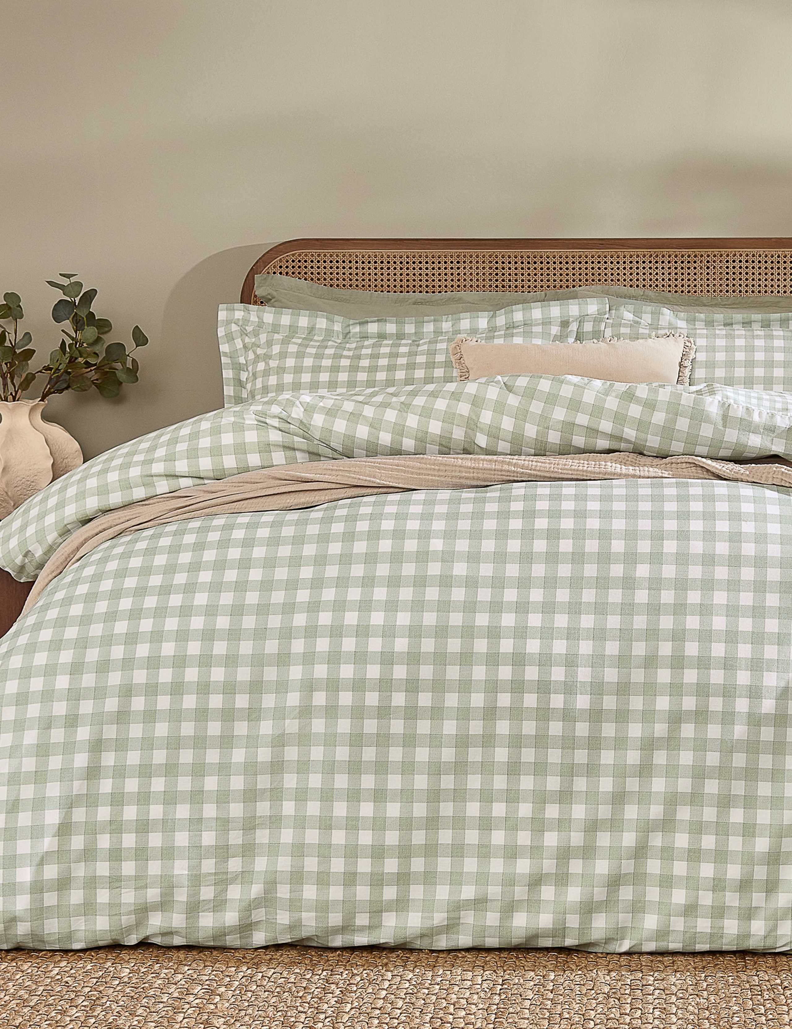 Washed Cotton Barton Gingham Bedding Set
