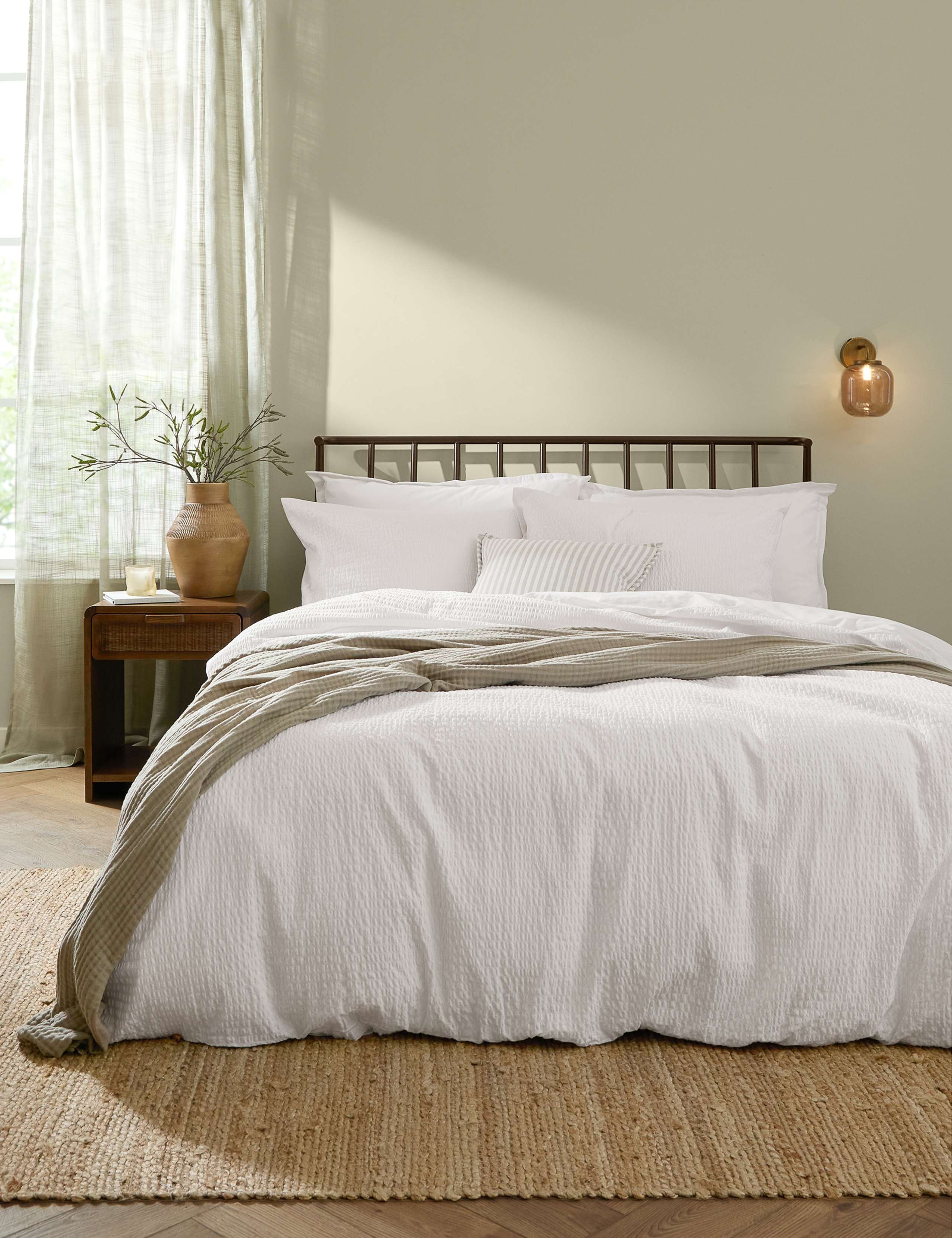 Hebden Pure Cotton Seersucker Bedding Set
