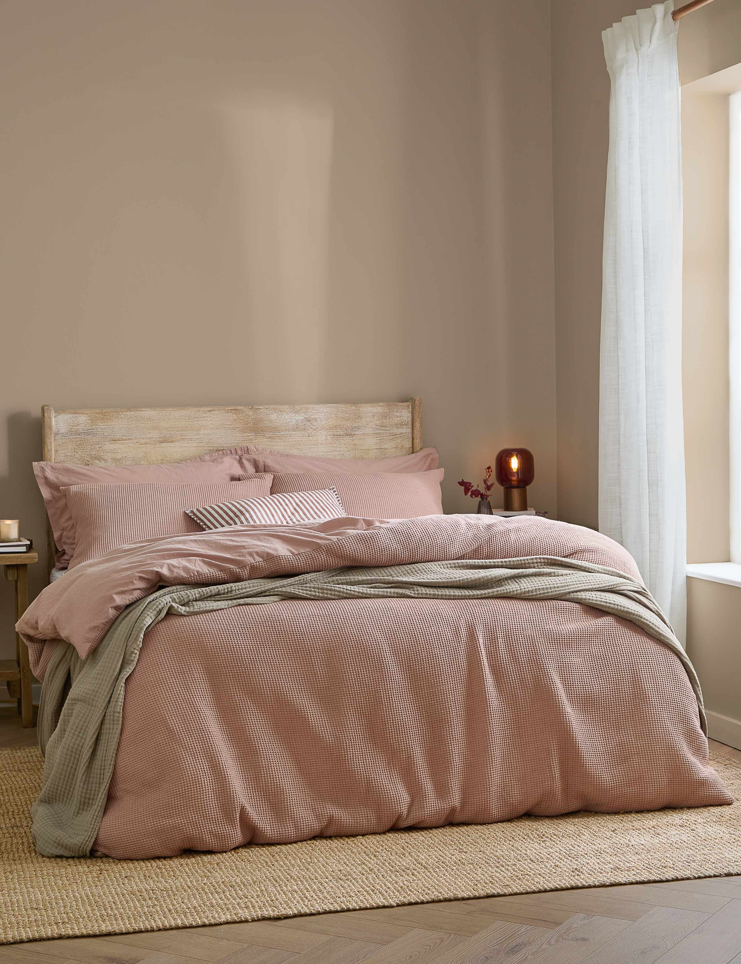 Pure Cotton Percale Hebden Waffle Bedding Set