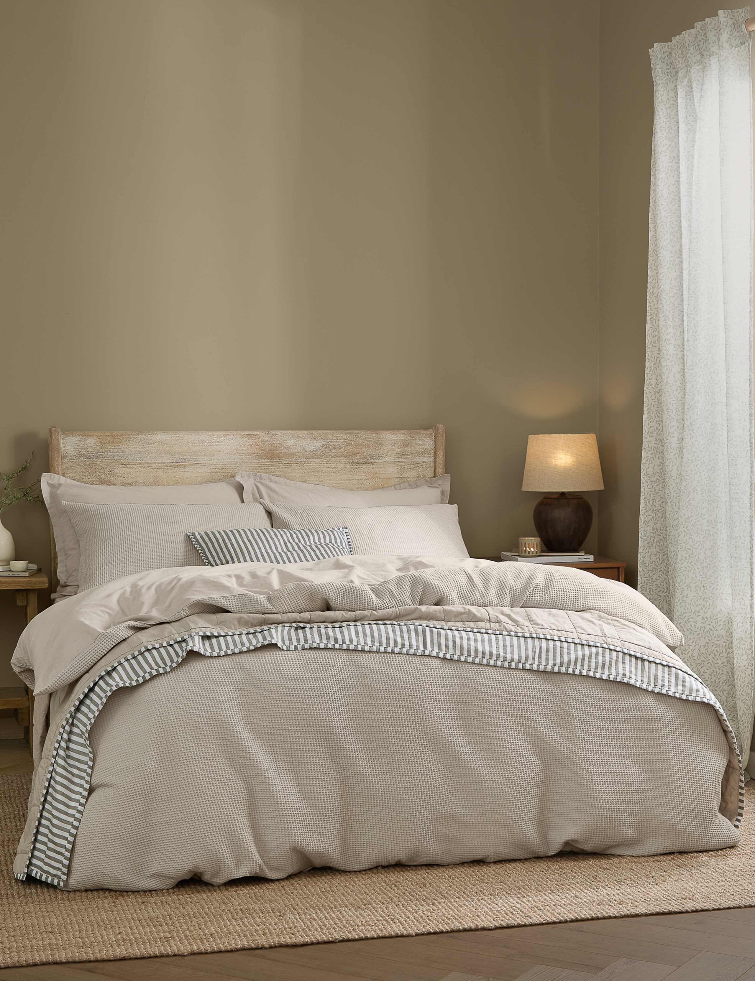 Pure Cotton Percale Hebden Waffle Bedding Set