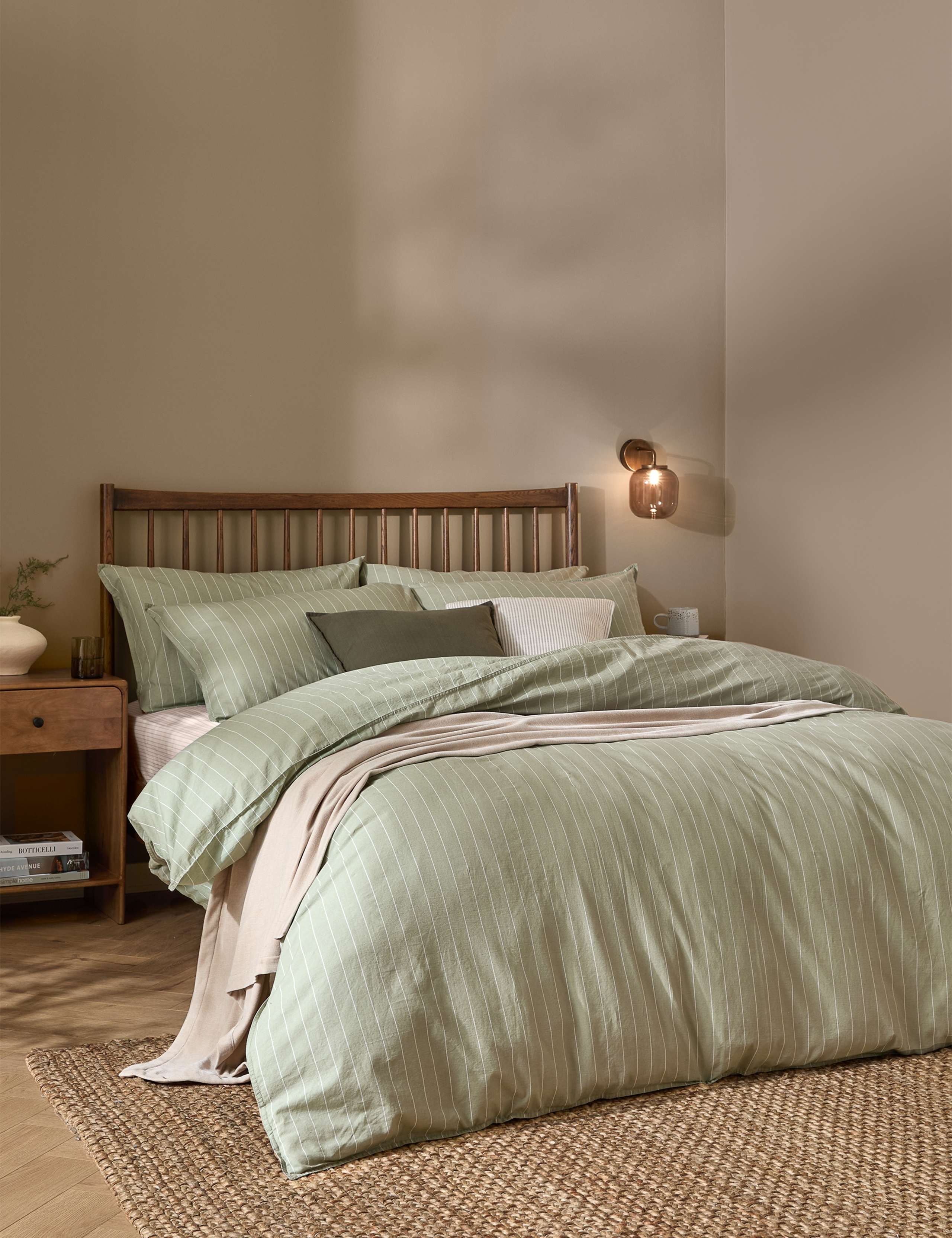 Pure Cotton Percale Linear Stripe Bedding Set