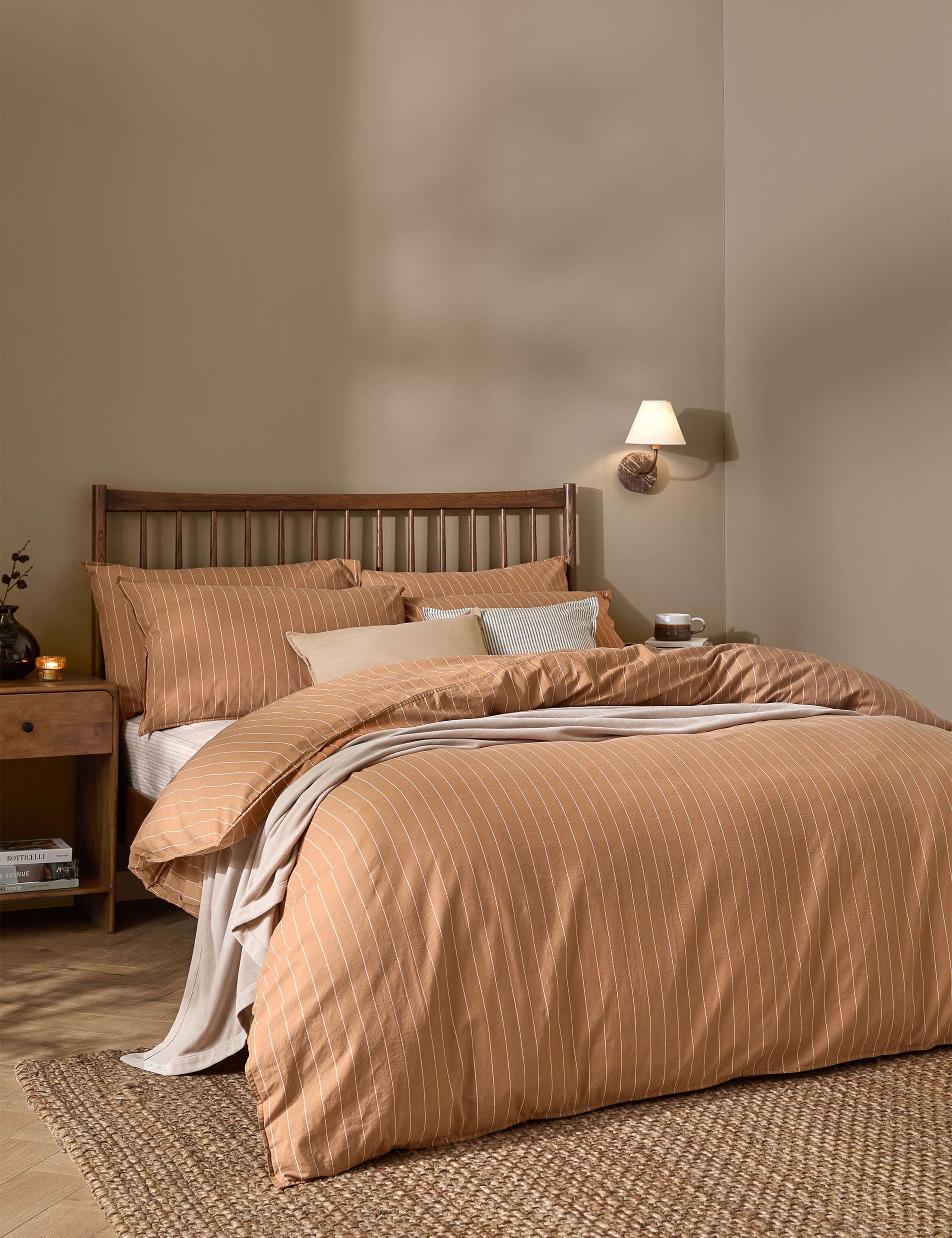 Pure Cotton Percale Linear Stripe Bedding Set