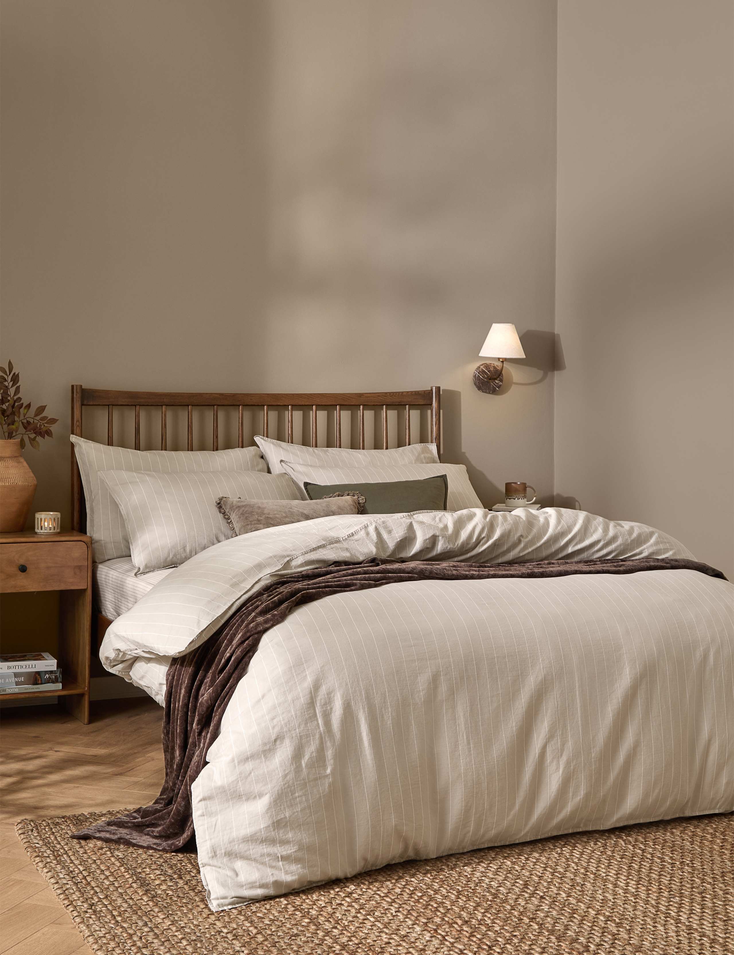 Pure Cotton Percale Linear Stripe Bedding Set
