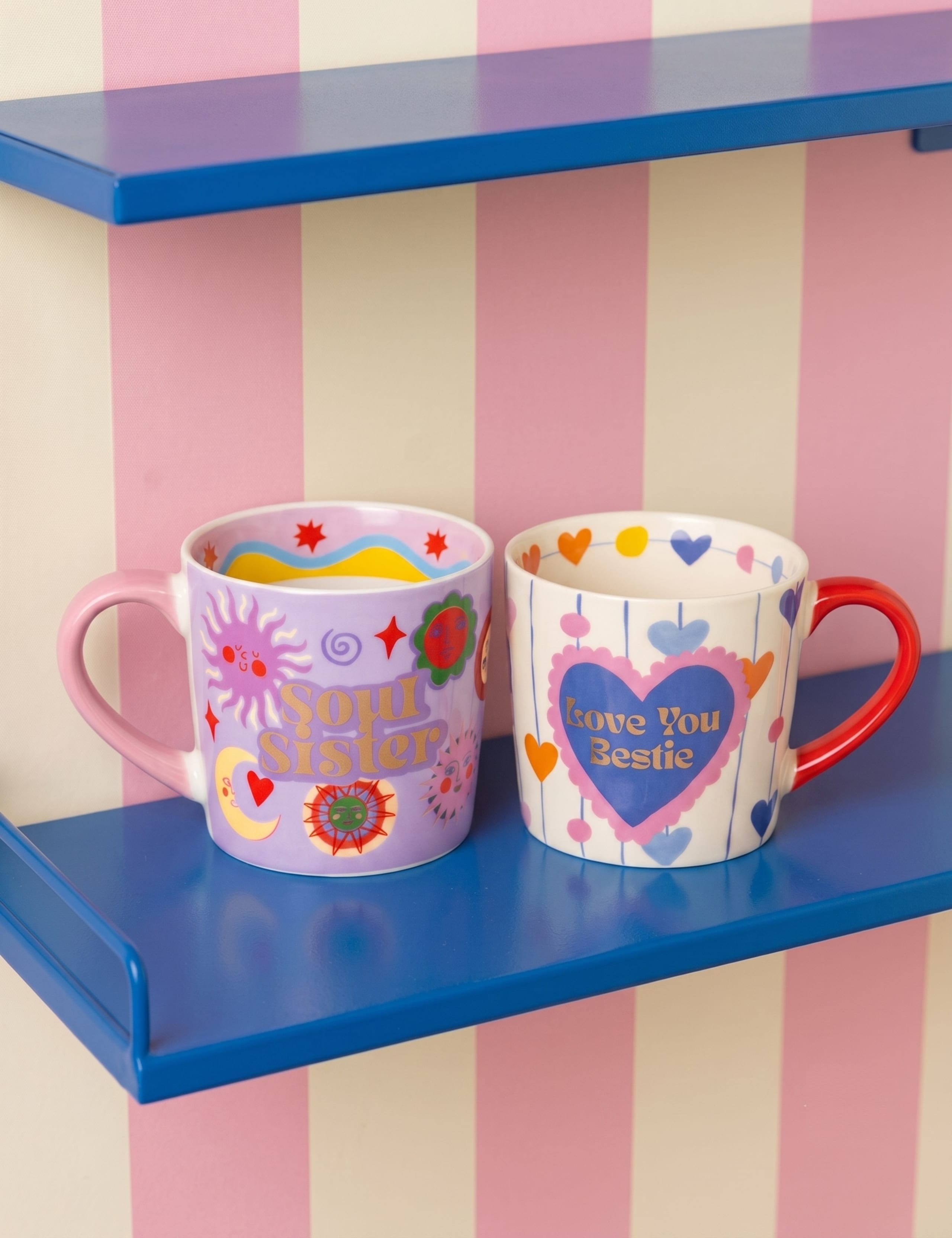 Set of 2 Love You Bestie & Soul Sister Mugs