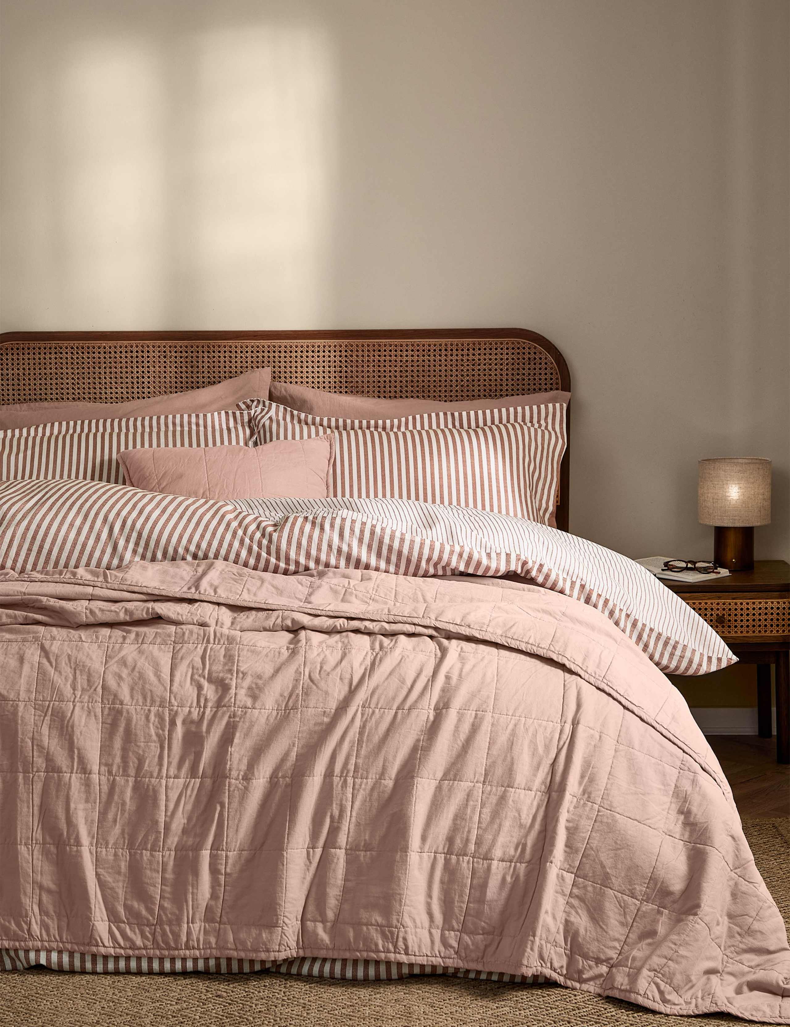 Hebden Washed Cotton Quilted Bedspread