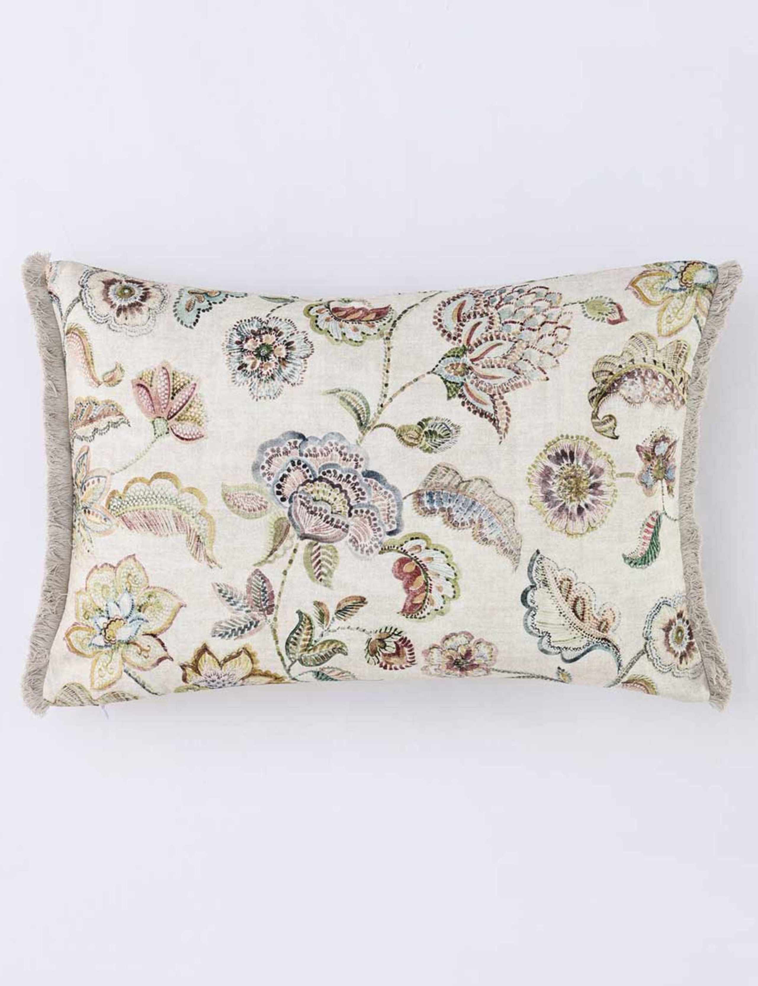 Linen Malfi Floral Cushion