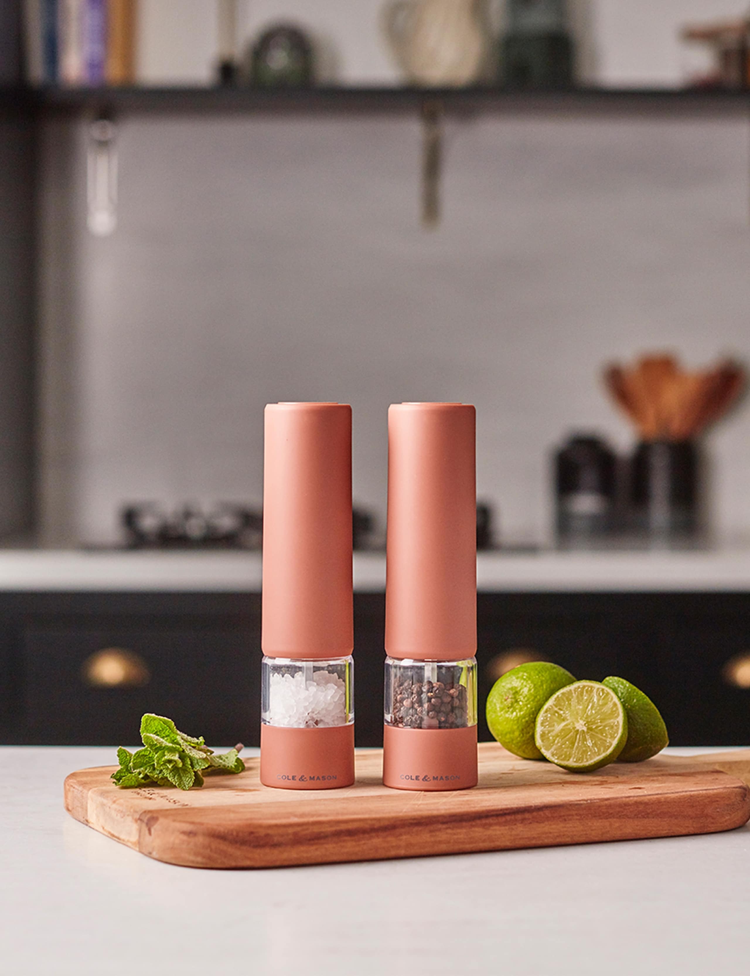 Electric Ceramic Salt & Pepper Mill Set