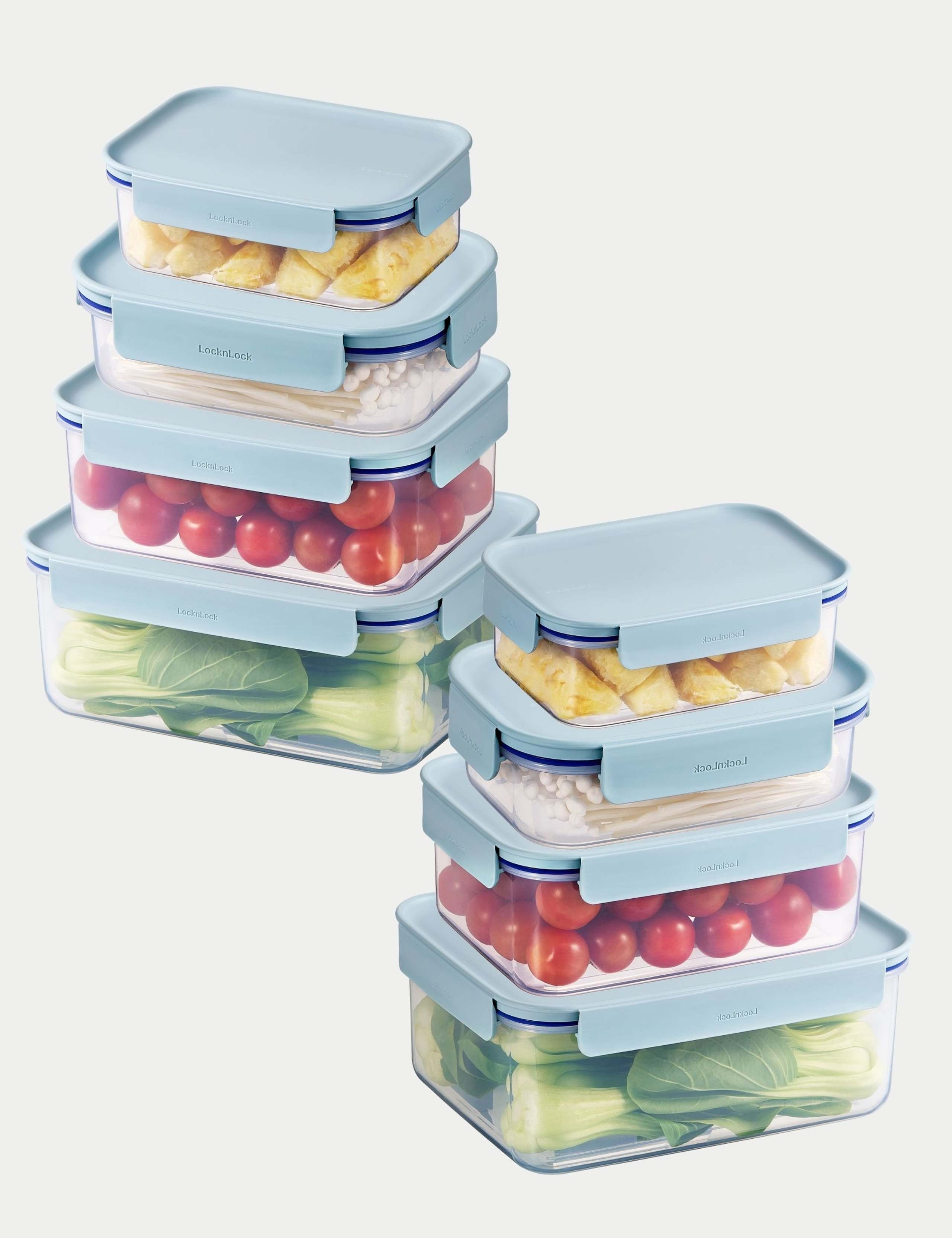 Set of 8 Airtight Nesting Storage Containers Pink