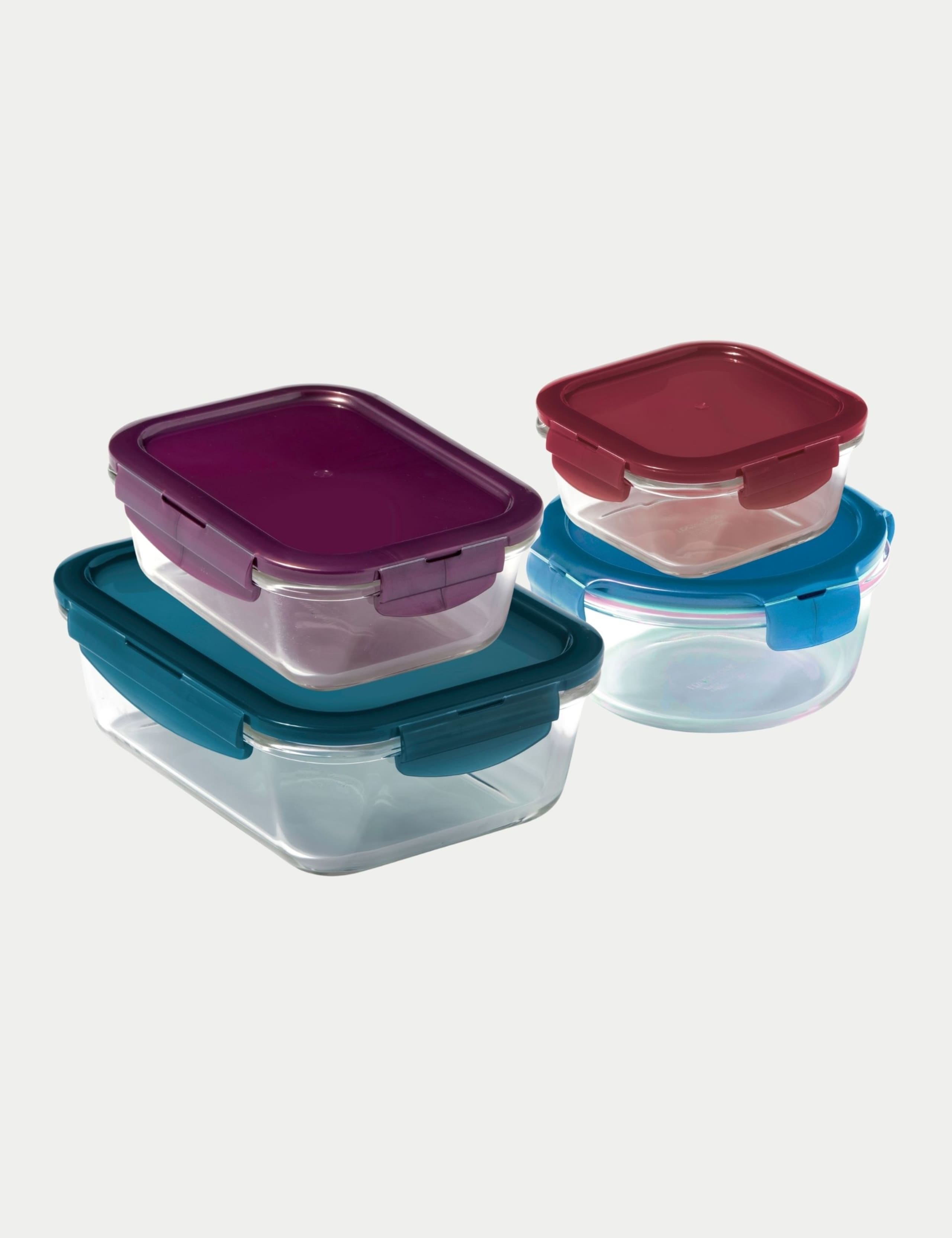 Set of 4 Glass Rectangle Oven Safe Food Containers